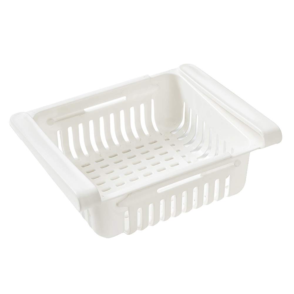 SoFull Slide Storage Box - Kitchen & Refrigerator Organizer for Food, Fruits, Vegetables | Durable White Plastic Basket for Pantry, Fridge & Countertop Organization