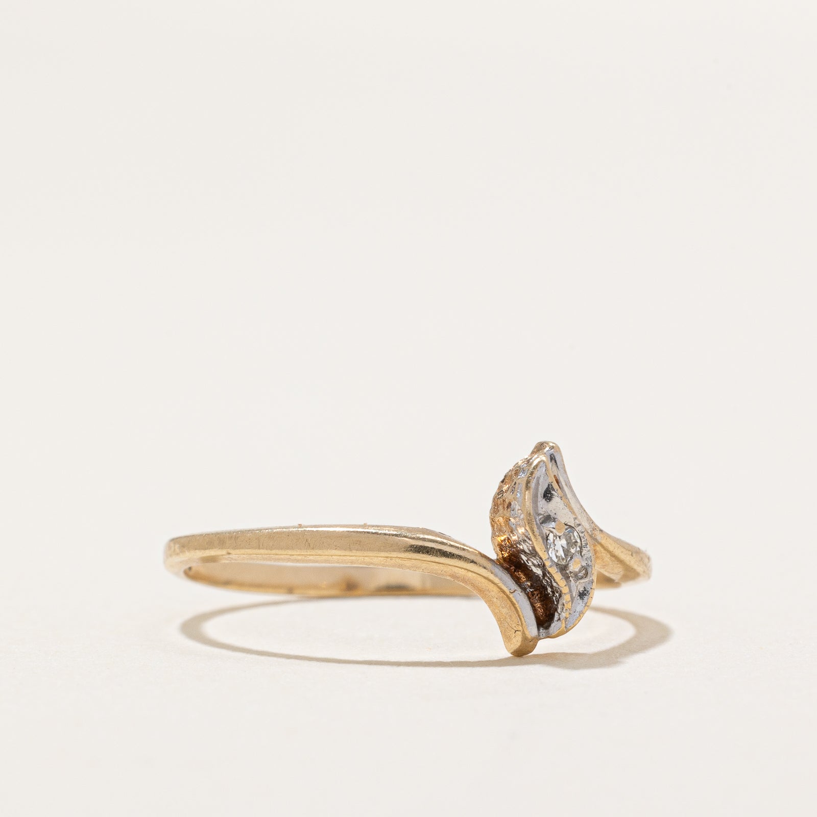 0.02ctw Diamond Bypass Ring - Size 6 | Elegant Stackable Wedding Band, Anniversary Gift for Her | Perfect for Engagements, Proposals & Special Occasions