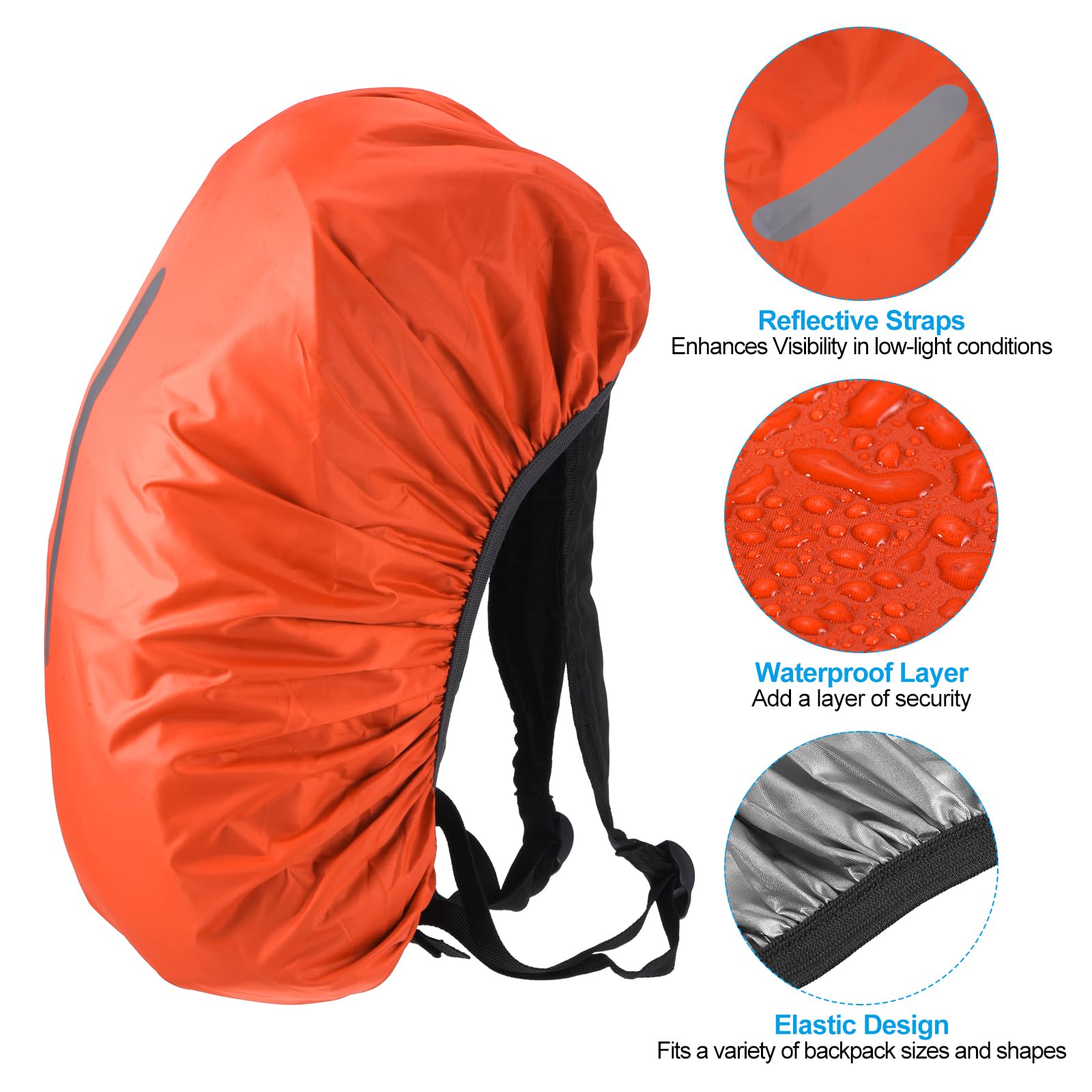 Waterproof Backpack Rain Cover with Non-Slip Design & Reflective Straps - Stay Dry for Hiking, Camping, Hunting, Travel & Outdoor Adventures
