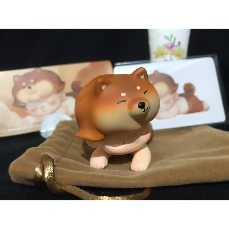 DIMOO Shiba Inu Lying Down Figure - Limited Edition Collectible for Anime Fans, Home Decor & Office Display