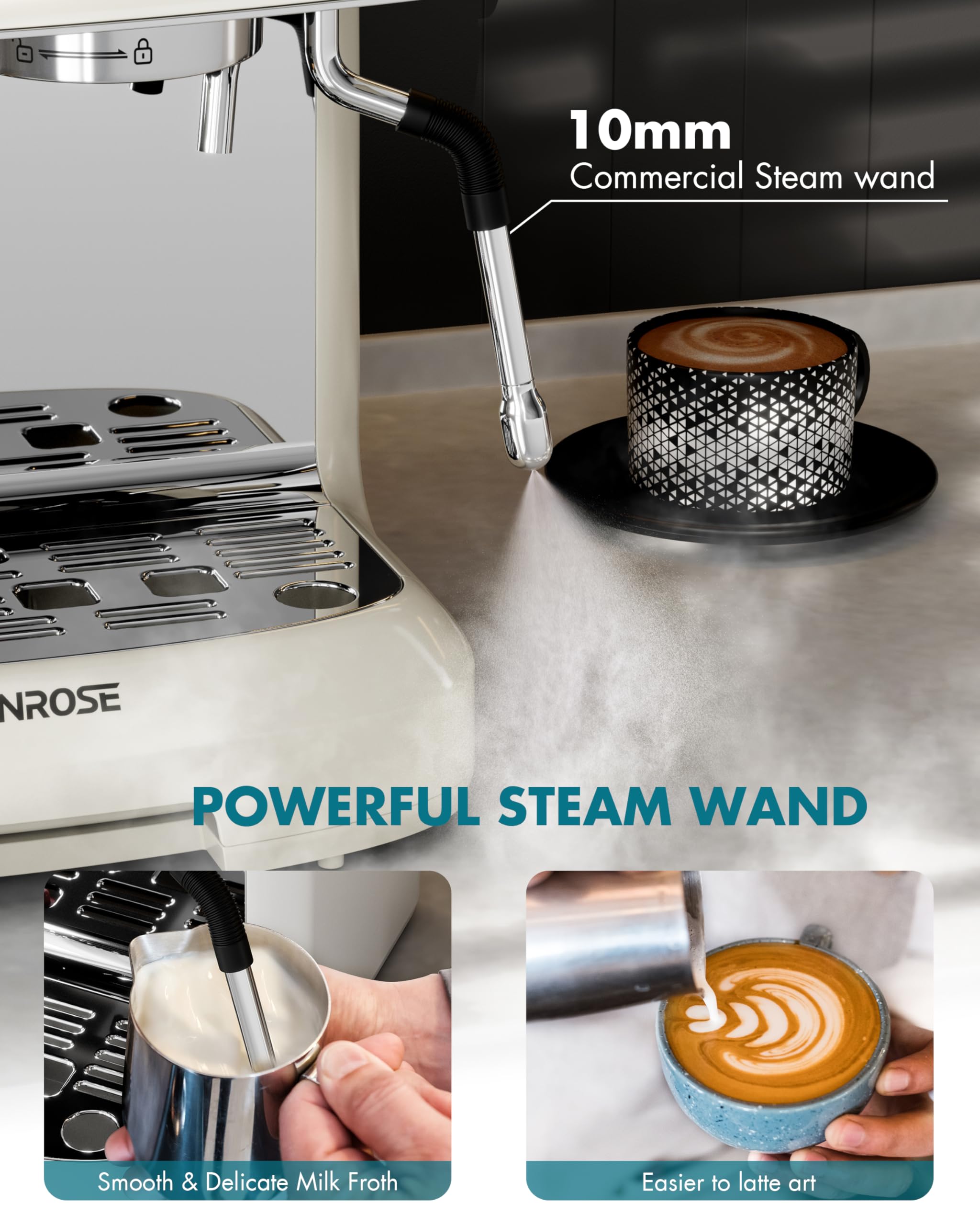 Premium 20 Bar Espresso Machine with Built-in Grinder & Milk Frother - Professional Home Coffee Maker for Latte, Cappuccino & Espresso - Perfect for Kitchen, Office & Coffee Shop Use