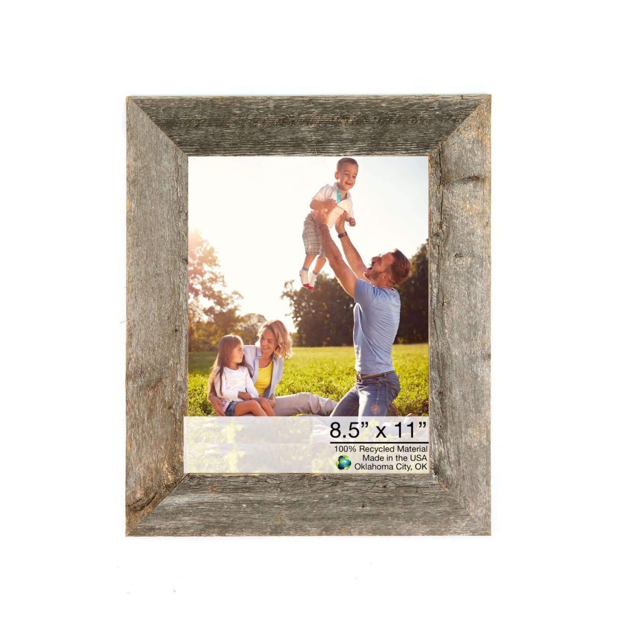 HomeRoots 8.5x11 Inch Natural Weathered Gray Wood Picture Frame - Perfect for Wall Decor, Family Photos & Home Office Display