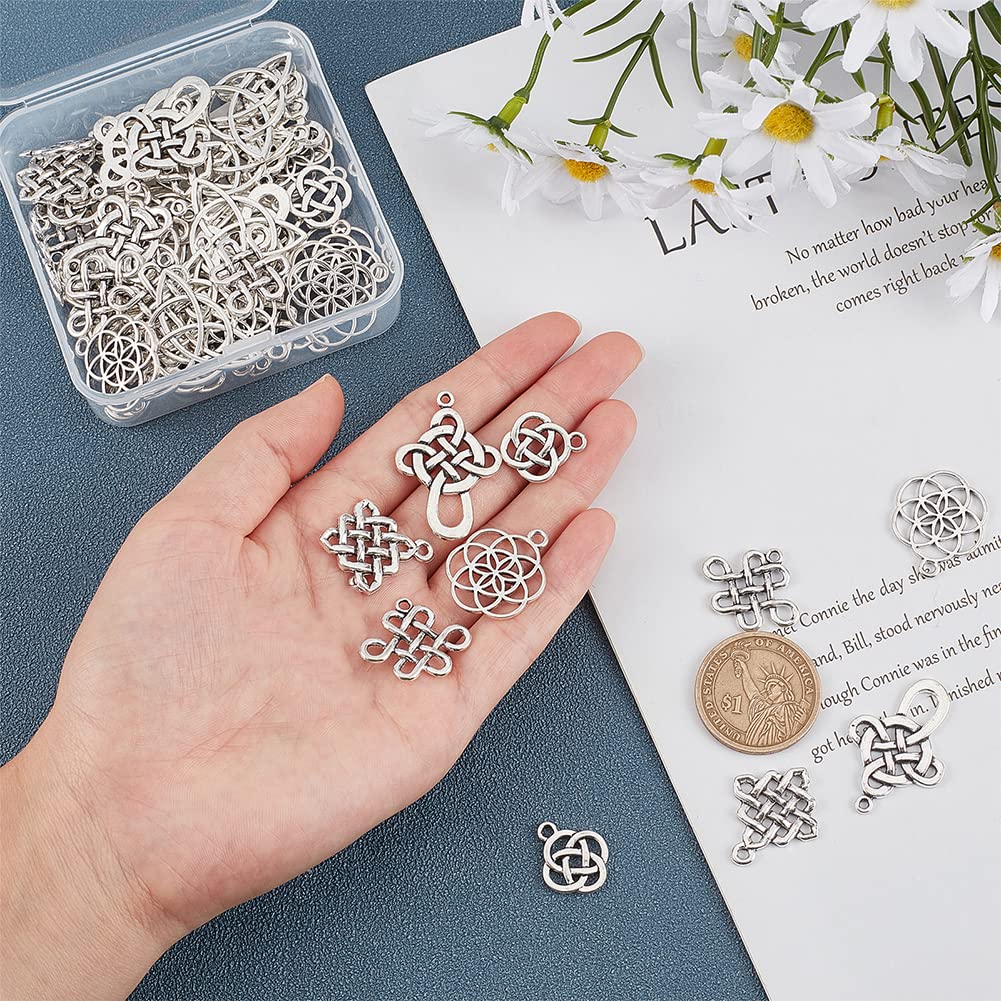 60pcs Celtic Knot Charms - 6 Styles Cross Pendants, Irish Traditional & Tibetan Alloy Charms for DIY Jewelry Making - Perfect for Bracelets, Necklaces, and Home Decor Gifts