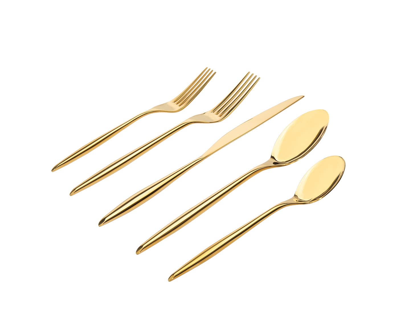 Godinger 20-Piece Gold Flatware Set - Salad Fork, Dinner Fork, Teaspoon & Tablespoon - Elegant Tableware for Dinner Parties, Weddings & Special Occasions