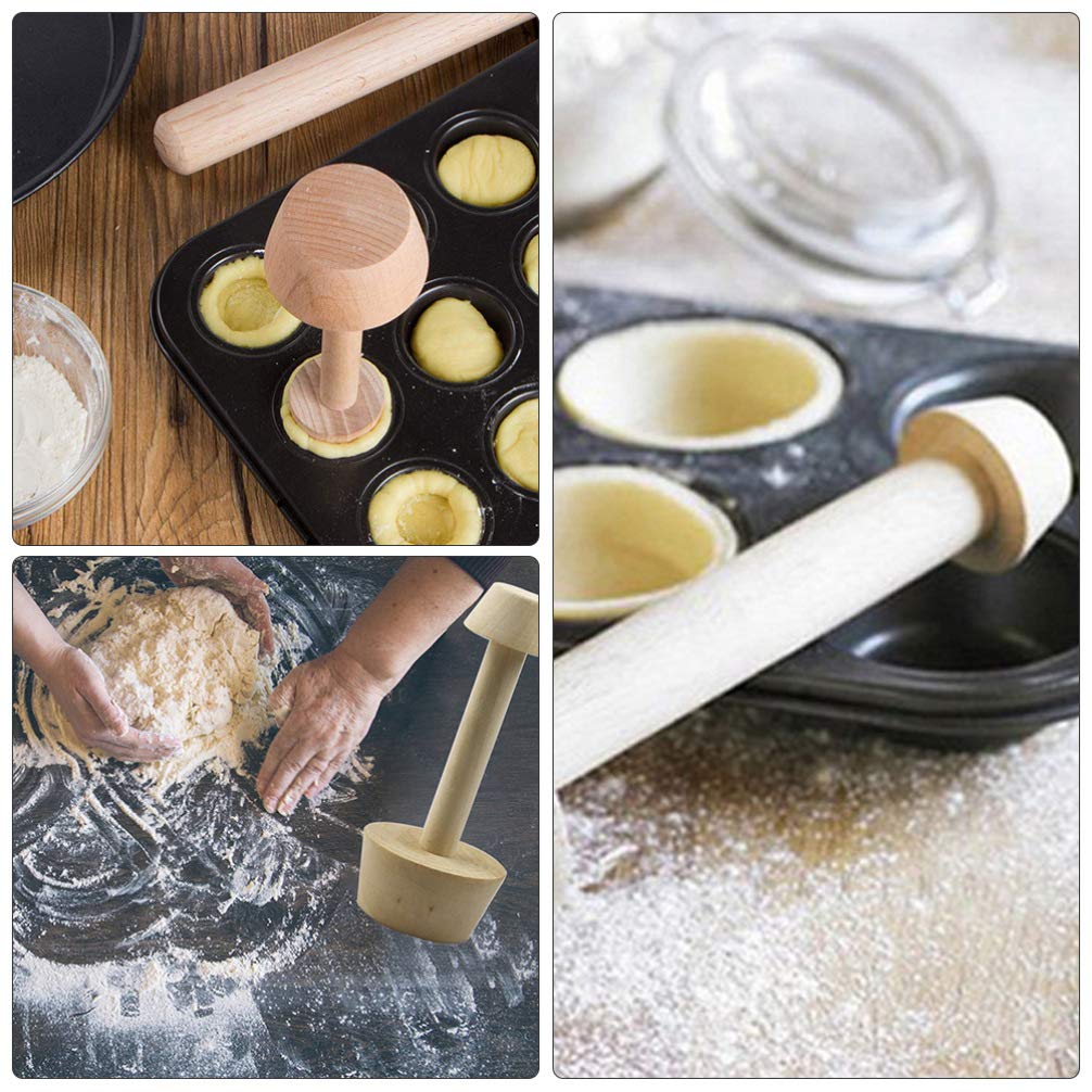 HEALLILY Double-Sided Tart Tamper Mold - Portable Egg Tart Pastry Pusher & Vegetable Pounder - Kitchen Gadget for Baking, Cooking, Home & Restaurant Use - Perfect for Making Tarts, Pastries, and Crushing Vegetables
