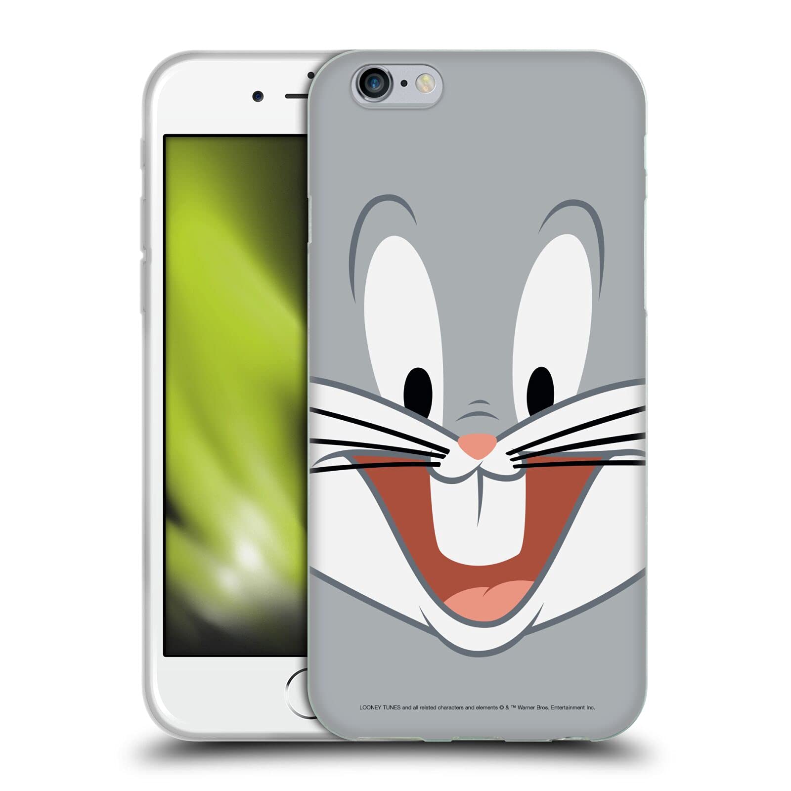Officially Licensed Looney Tunes Bugs Bunny iPhone 6/6s Soft Gel Case - Cute Cartoon Full Face Protection Cover for Everyday Use, School & Work