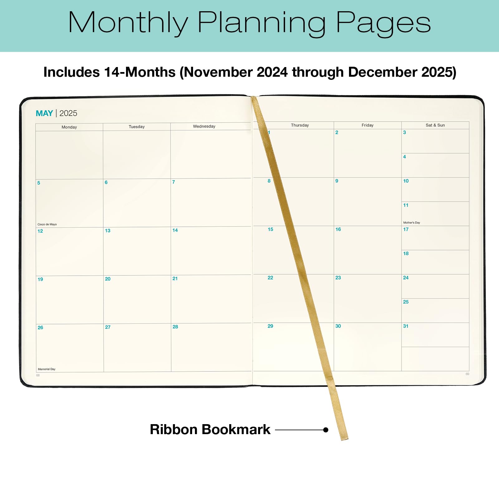 2025 Textured Cover Weekly & Monthly Planner - 8