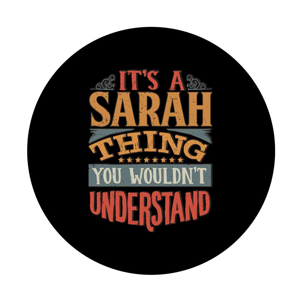 Sarah Name Custom PopSockets Phone Grip & Stand - Expandable Phone Holder for iPhone, Samsung, Tablets - Perfect for Selfies, Video Calls & Hands-Free Use