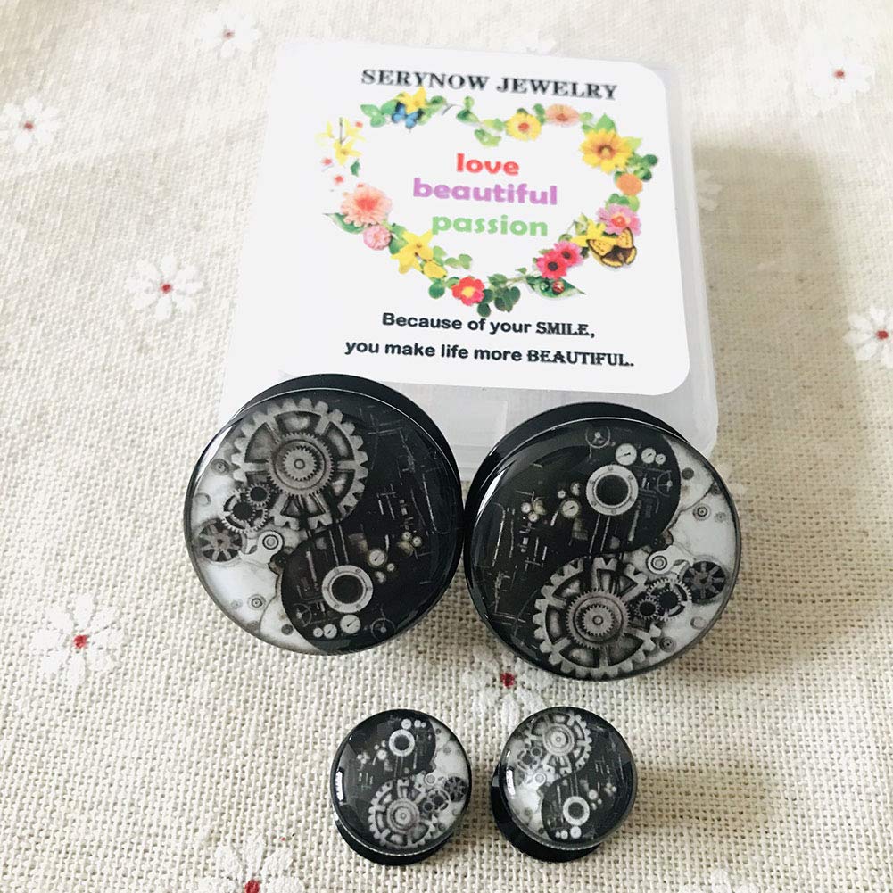 Ear Gauges Plugs and Tunnels - 6mm to 25mm Double Flared Screw Plug Ear Stretcher Expander for Body Piercing Jewelry - Perfect for Stretching, Everyday Wear and Alternative Fashion