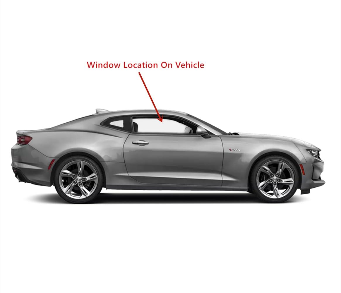 Chevrolet Camaro 2 Door Coupe Passenger Side Window Glass Replacement - Fits 2016-2024 Models | Right Door Glass for Smooth & Quiet Ride | Perfect for Daily Commute & Road Trips