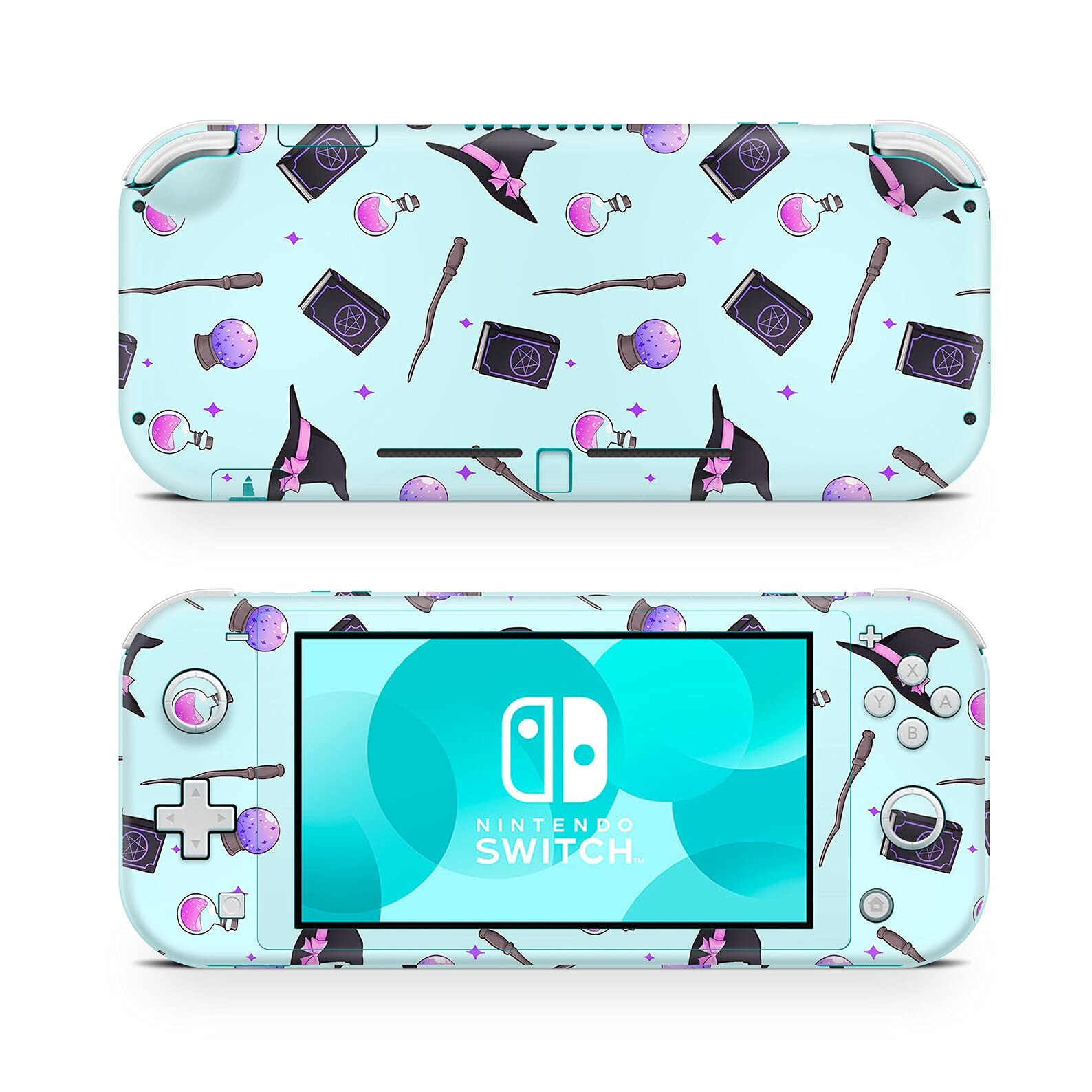 Premium Woodland Witch Blue Pastel Purple Nintendo Switch Lite Skin - 3M Vinyl Protective Cover | Durable, Easy to Install | Made in USA | Perfect for Halloween Gaming & Cute Aesthetic Protection
