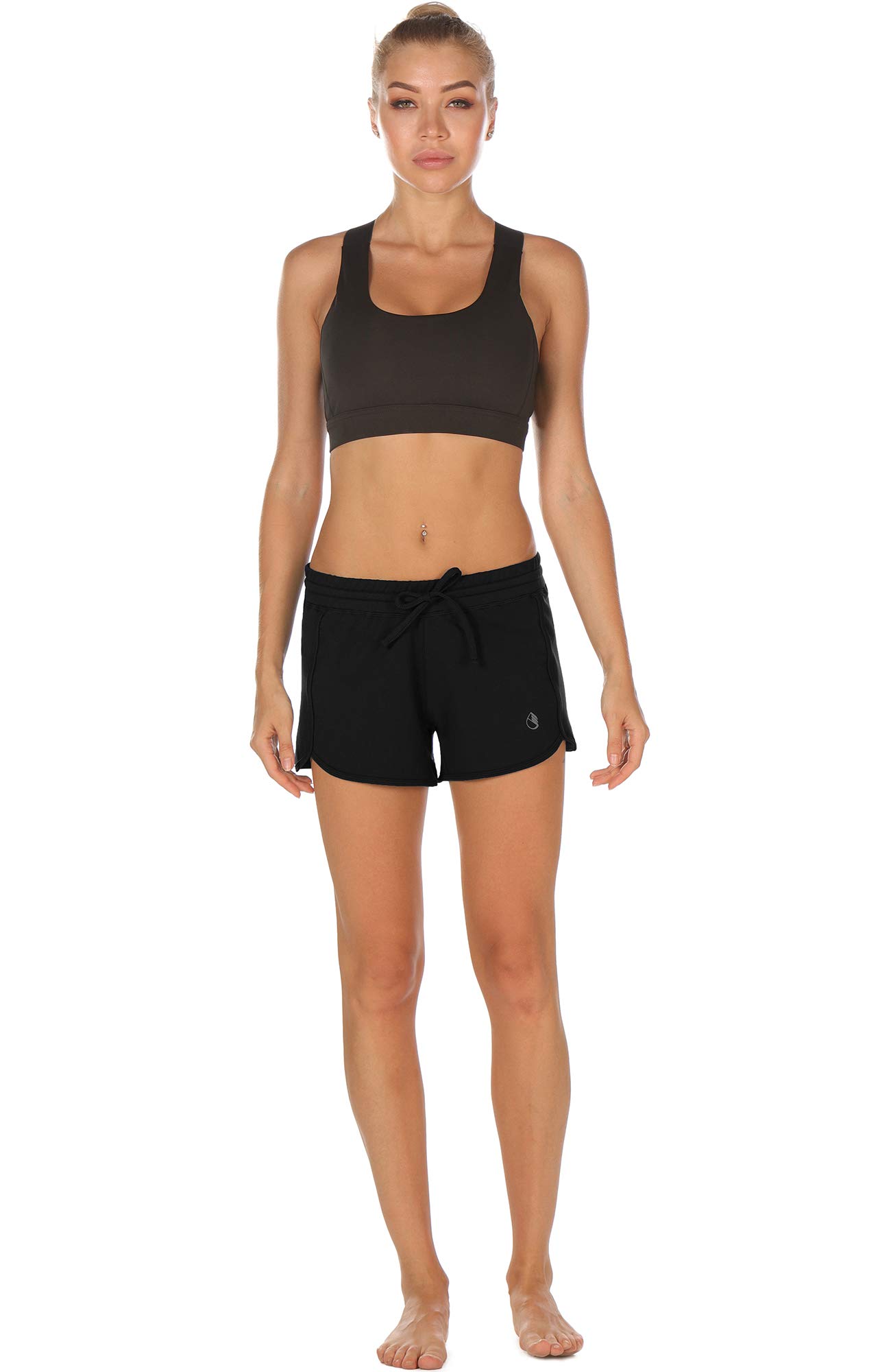 Icyzone Women's Athletic Lounge Shorts - Soft Cotton Running Jogging Workout Sweat Shorts for Yoga, Gym & Casual Wear