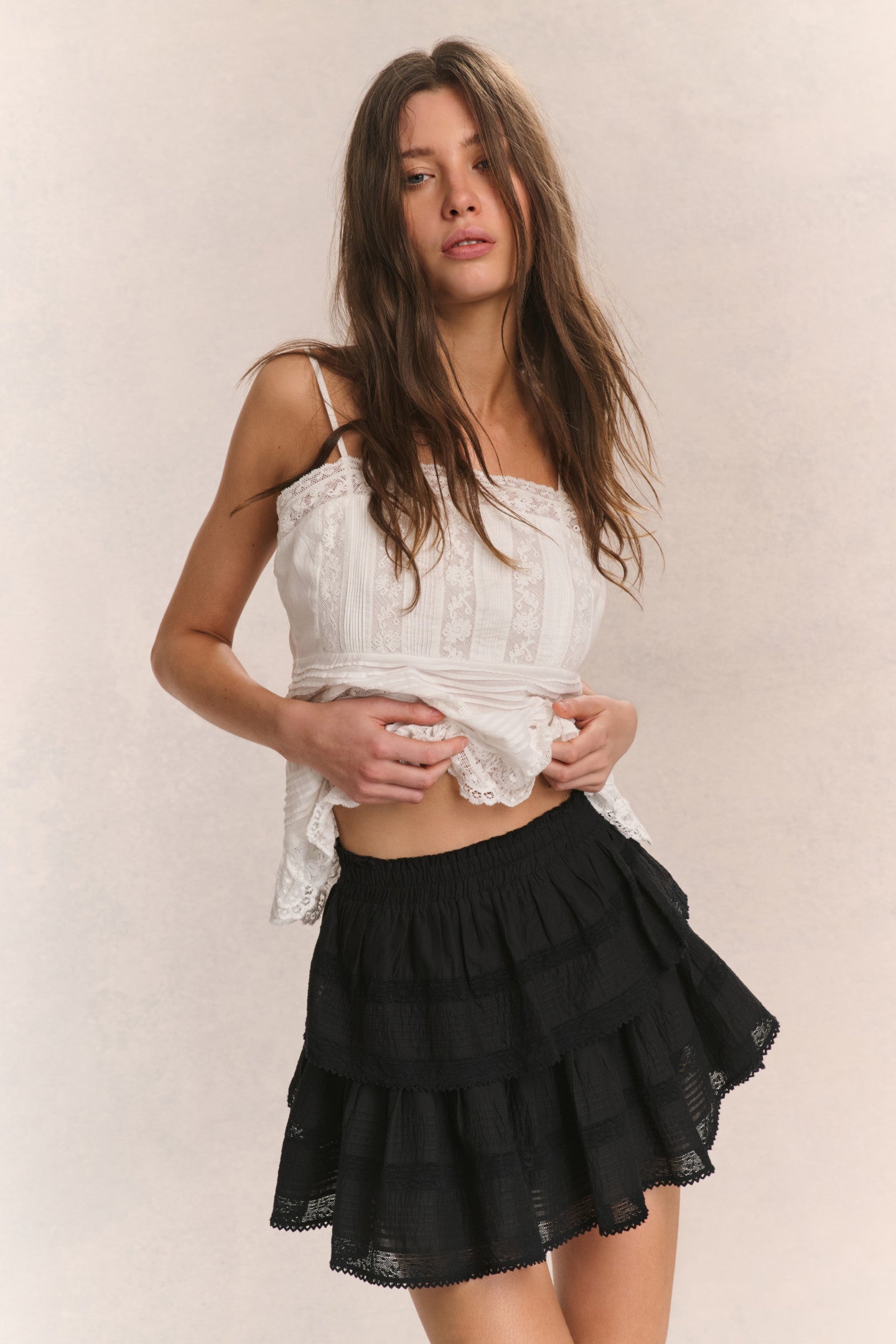 Black Ruffle Mini Skirt for Women - Flirty Summer Skirt for Date Night, Party & Casual Outfits | Trendy A-Line Skirt with Ruffled Hem