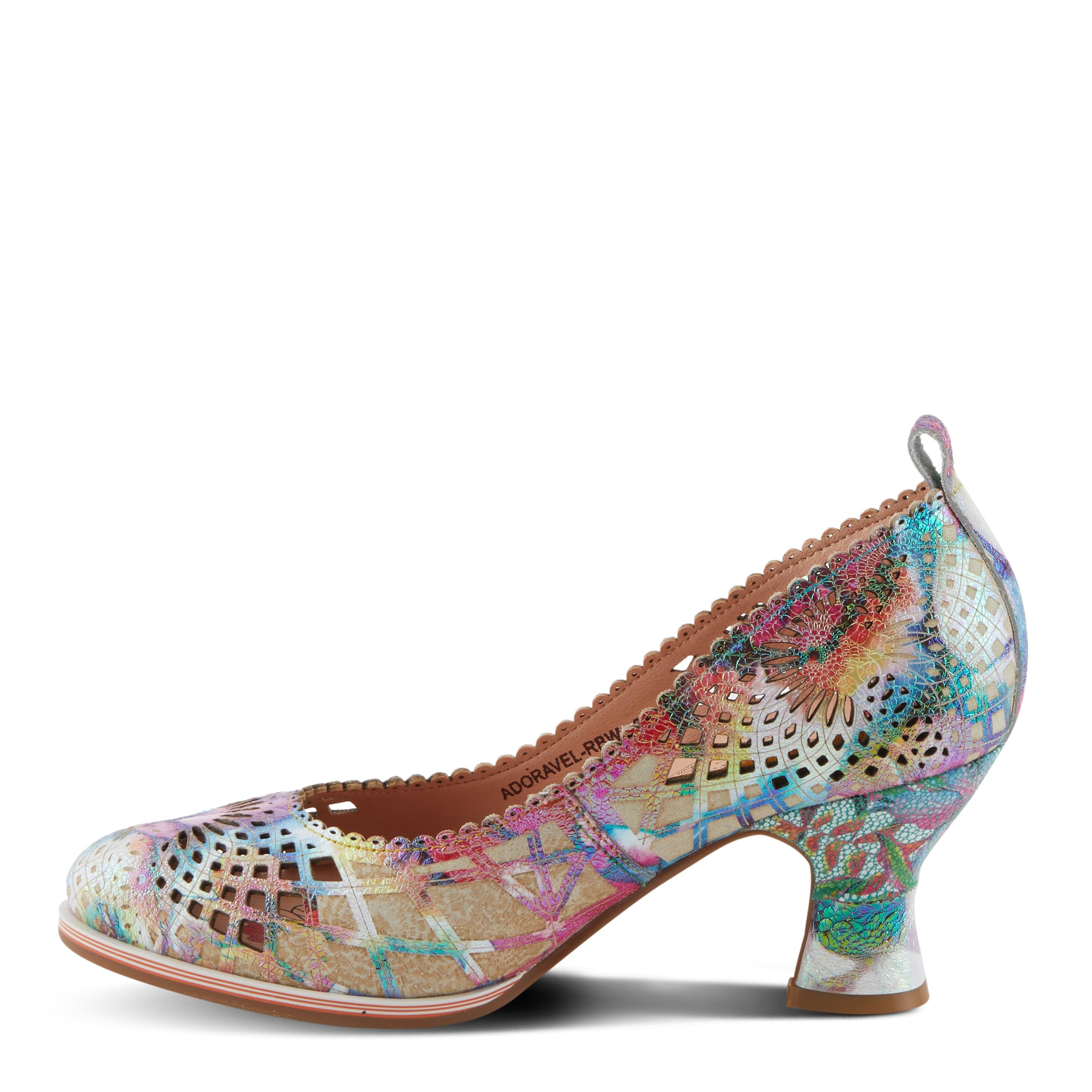 Spring Step L'Artiste Women's ADORAVEL Scalloped Pump - Metallic Leather Dress Shoes with Laser Cutouts & Leather-Wrapped Salsa Heel | Perfect for Office, Parties & Special Occasions