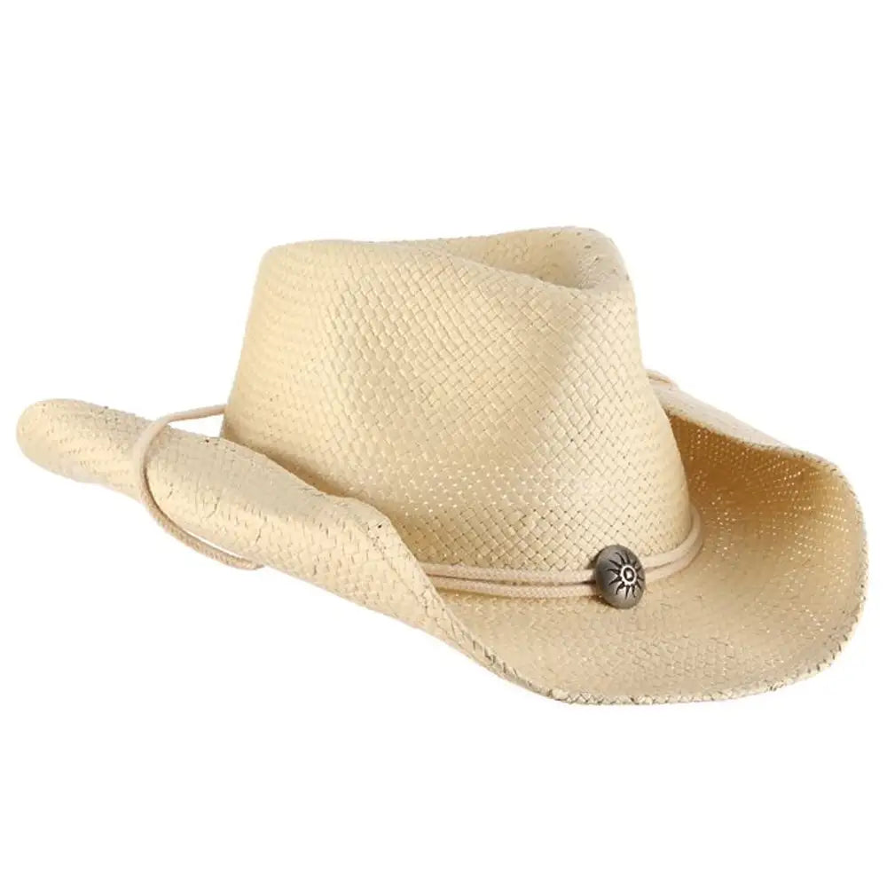 Shapeable Straw Cowboy Hat - Western Style Adjustable Sun Hat for Men & Women | Perfect for Outdoor Rodeo, Beach Vacation, and Summer Fashion