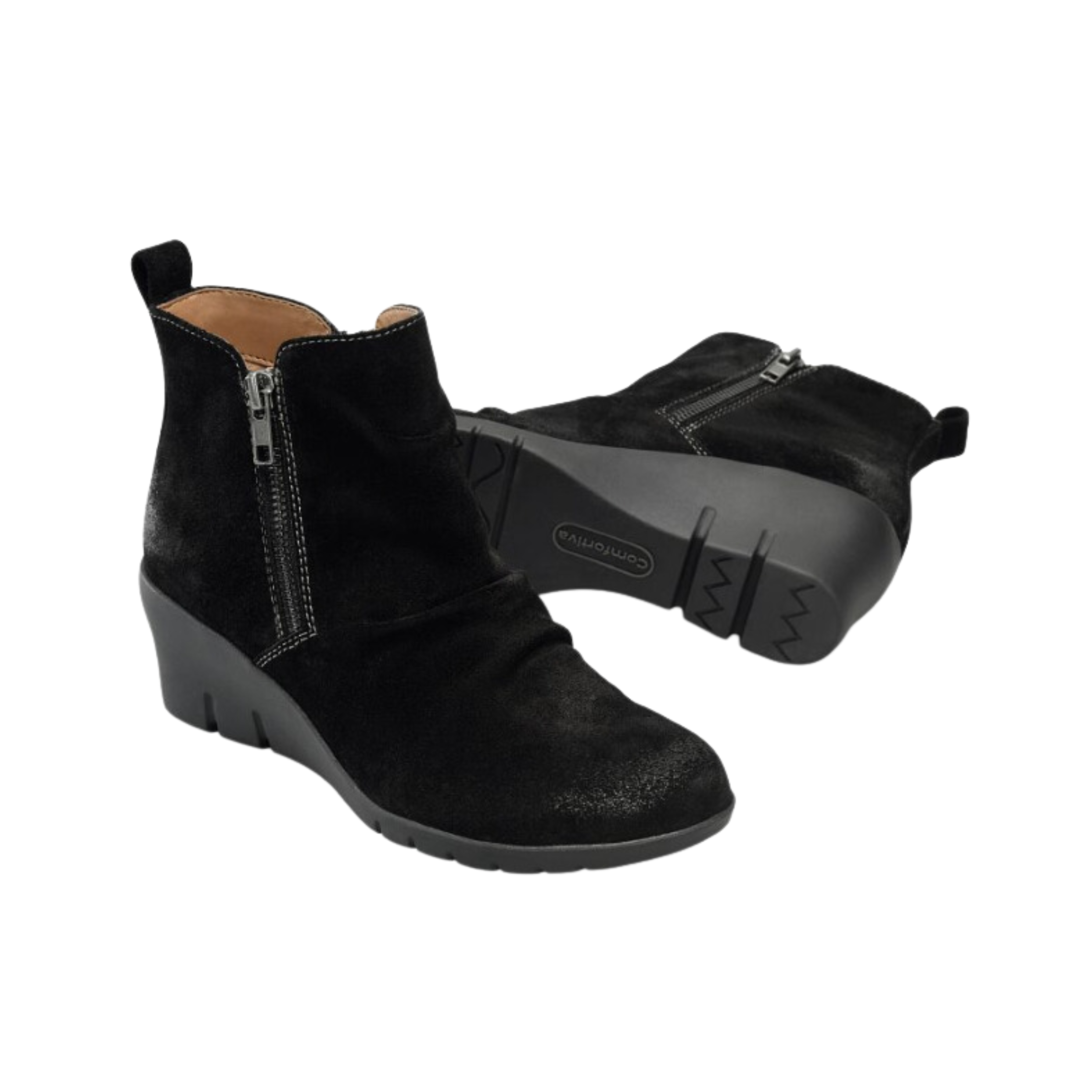 Women's Ana Black Suede Shoes - Comfortable & Stylish Casual Flats for Everyday Wear | Perfect for Office, Walking & Travel