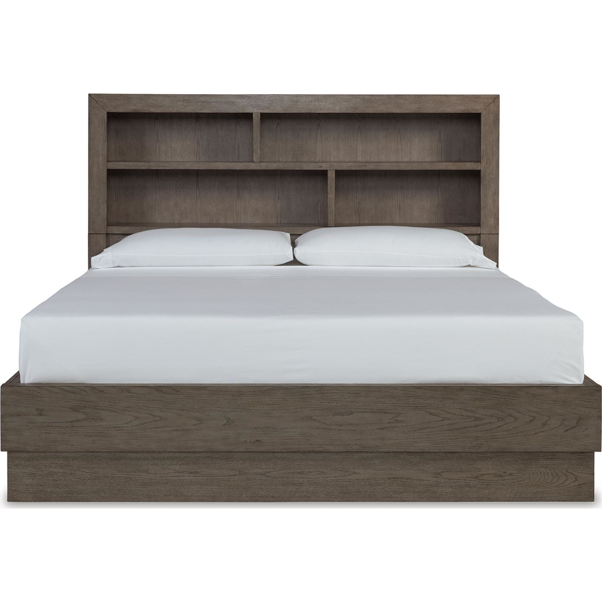 Anibecca Bed Frame - Weathered Gray Finish, Queen Size, Industrial Farmhouse Style Bedroom Furniture for Home Decor | Perfect for Master Bedroom, Guest Room, or Dorm