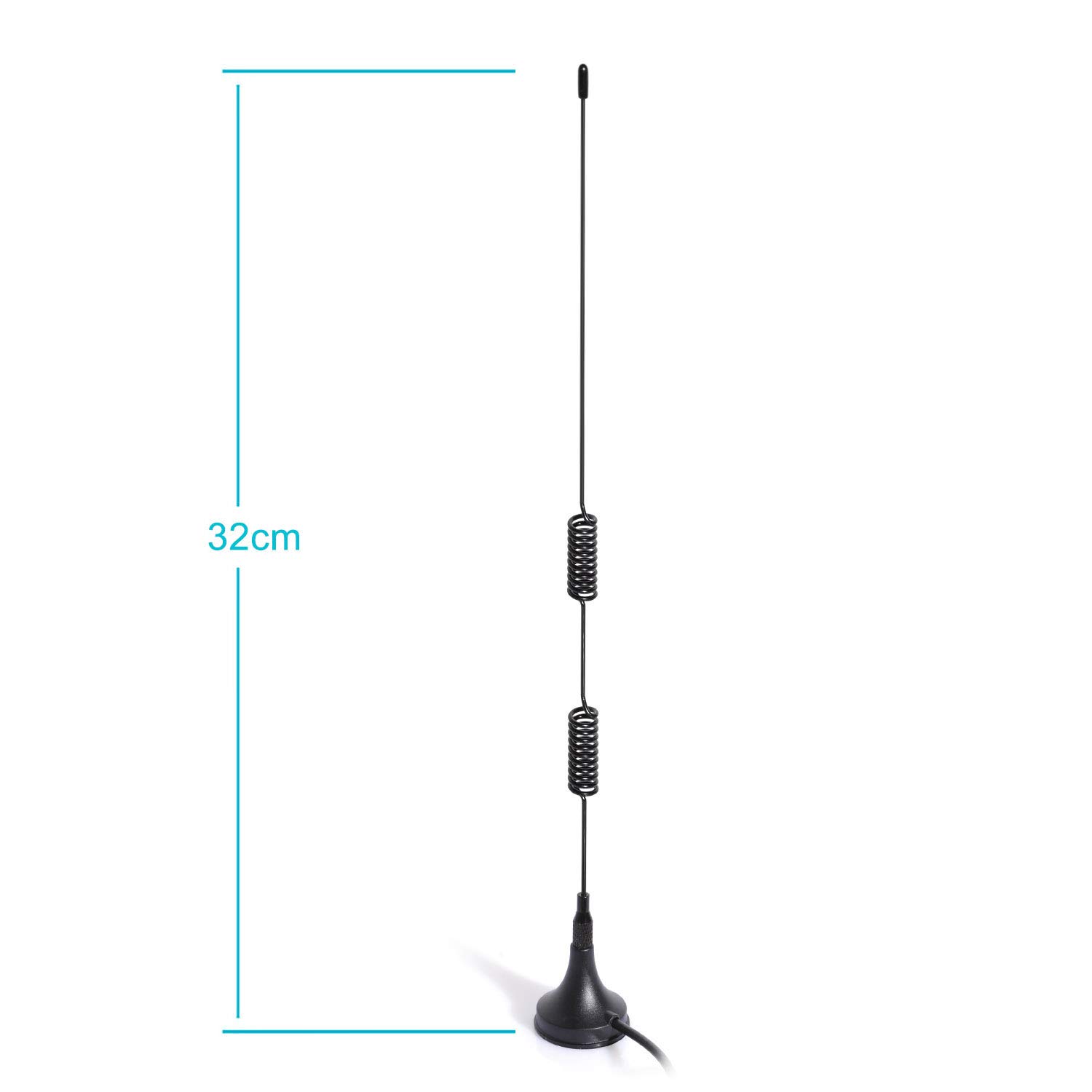 Bingfu Universal Car Antenna with MCX Connector & Magnetic Base - Compatible with Vehicle, Truck, SUV, RV, Marine Boat - Car Stereo Antenna for Radio Head Unit, CD Media Receiver Player - Perfect for Road Trips & Off-Road Adventures