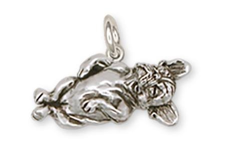 Handmade Sterling Silver Napping French Bulldog Charm - Cute Dog Jewelry for Women | Perfect Gift for Dog Lovers, Pet Owners & Frenchie Fans | Necklace, Bracelet or Keychain Charm