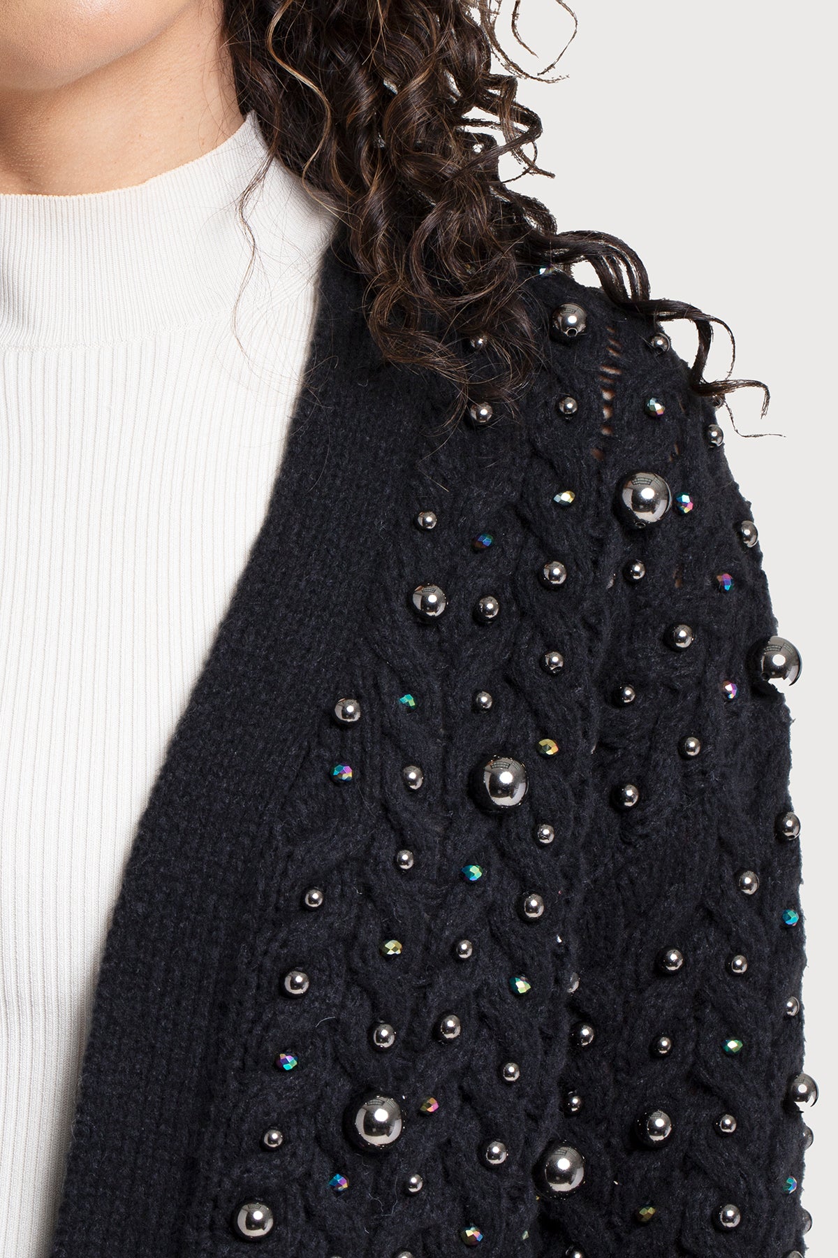 Stylish Pearl Knit Cardigan Sweater for Women - Cozy Winter Layering & Casual Outfit Essential