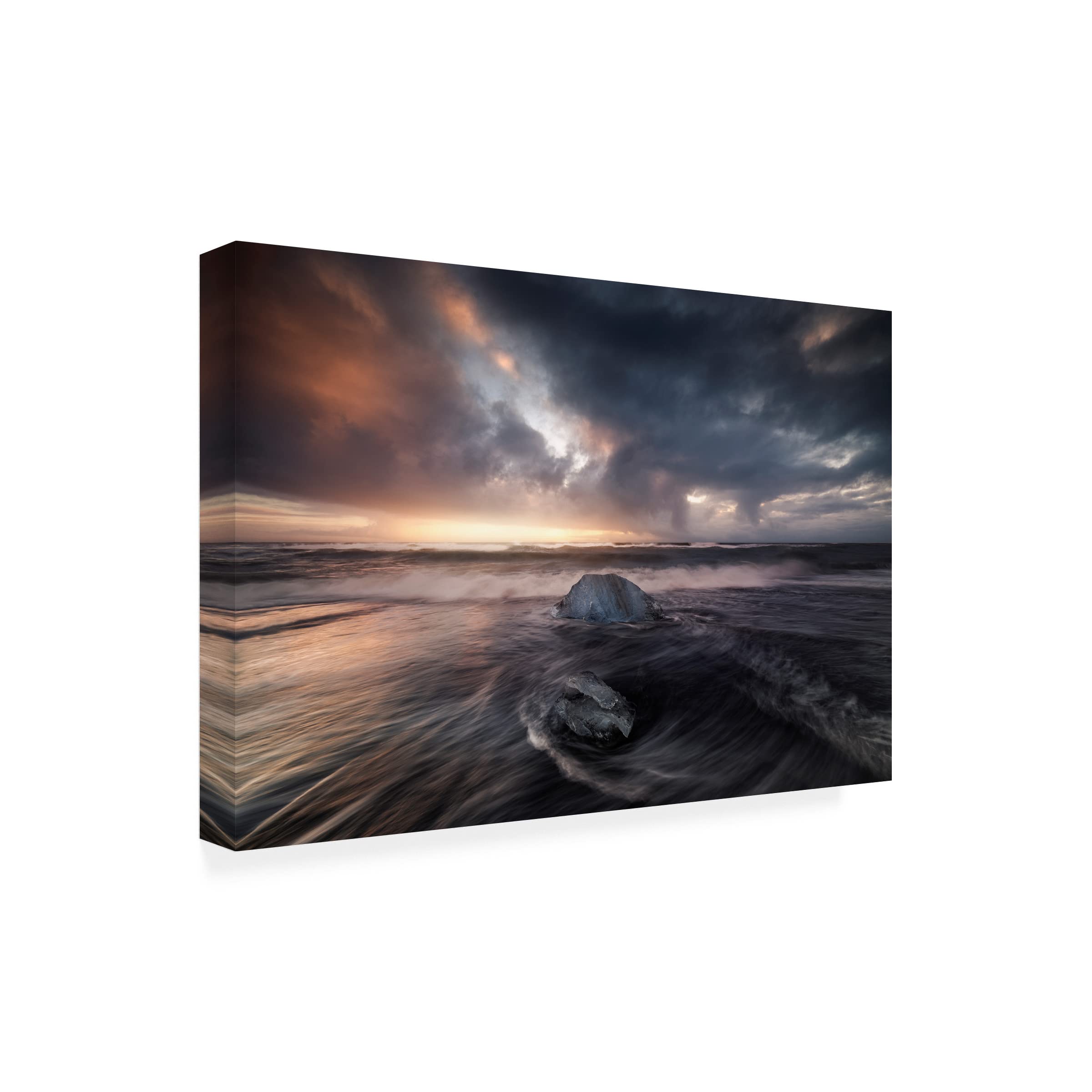 Trademark Fine Art 'Two Ices' Canvas Wall Art by Jorge Ruiz Dueso - Modern Abstract Painting for Living Room, Bedroom & Office Decor
