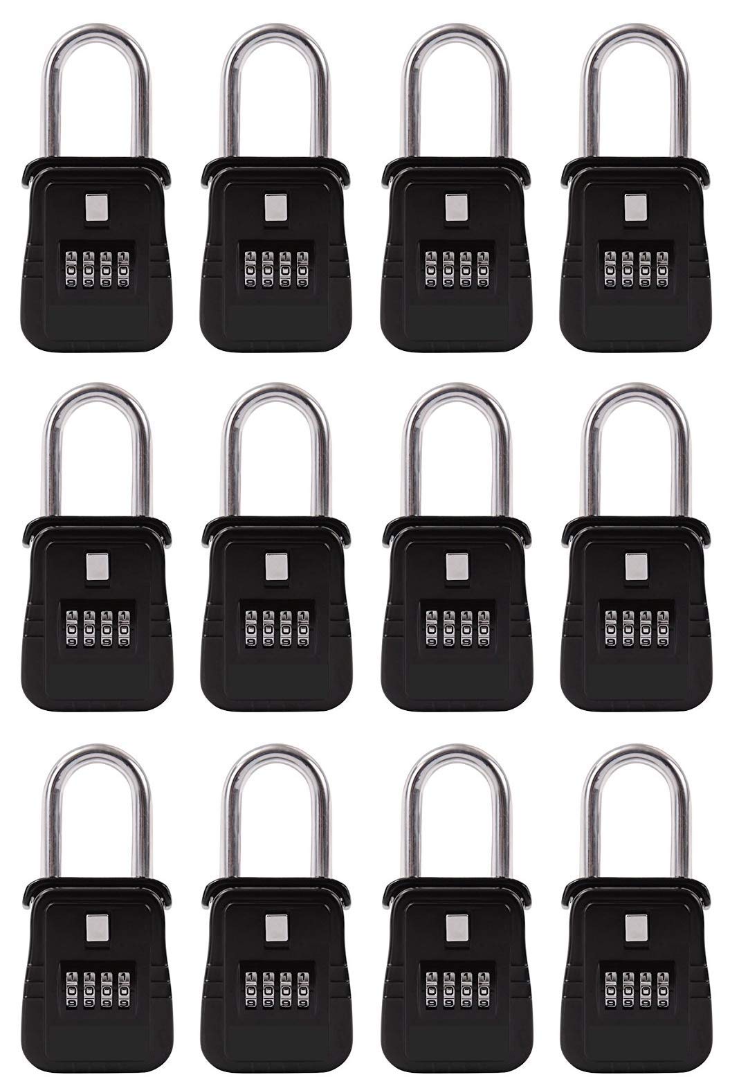 12 Pack Key Safe Realtor Lock Box with Customizable Combination Code - Secure Storage for Home, Office & Real Estate Agents (Outdoor/Indoor Use)