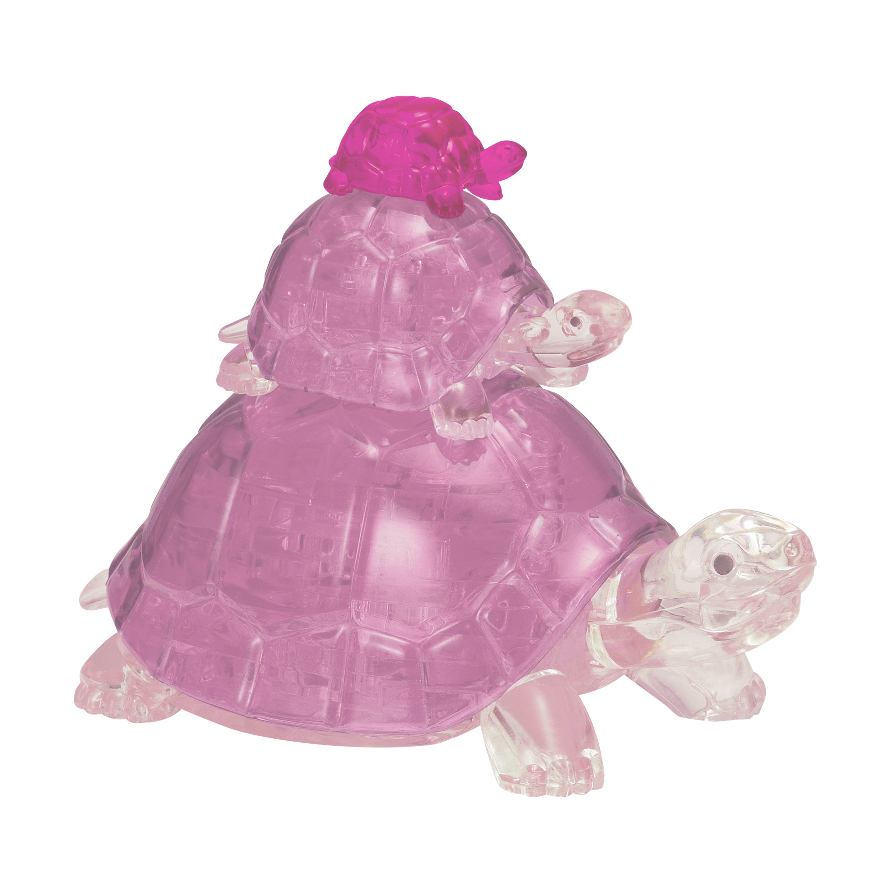 BePuzzled Pink Turtles 3D Crystal Puzzle - 37 Piece Brain Teaser for Adults & Teens - Fun Educational STEM Toy for Family Game Night & Stress Relief