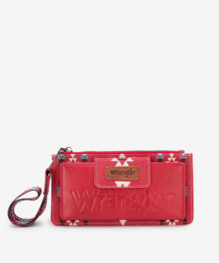 Wrangler Aztec Print Wristlet Clutch Wallet for Women - Stylish Crossbody Bag for Travel, Shopping & Everyday Use