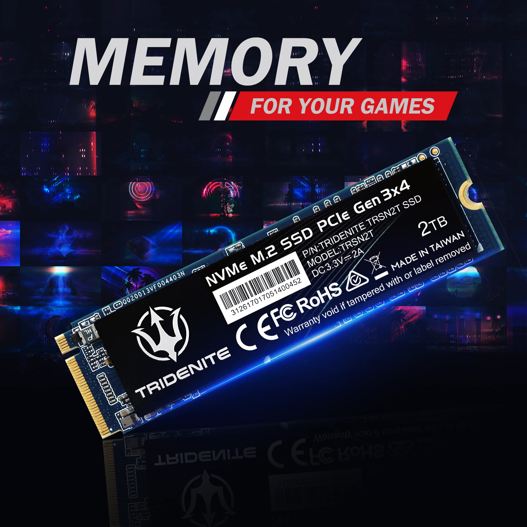 2TB NVMe M.2 2280 PCIe Gen 3x4 Internal SSD - High Speed Solid State Drive for Gaming, Laptop & Desktop PC Upgrade - Faster Boot, Load Times & Data Transfer