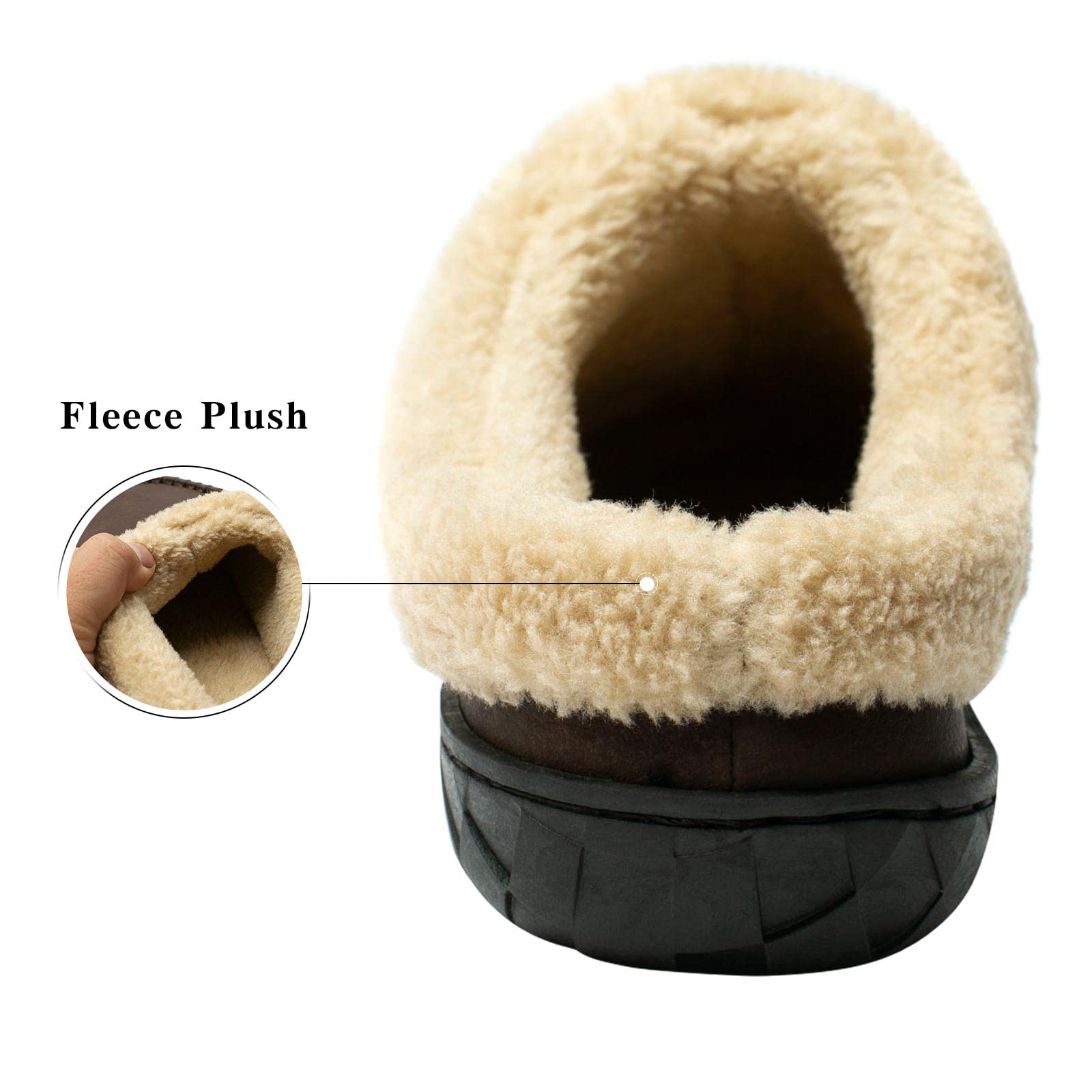 WOTTE Men's Moccasin Slippers - Soft Microsuede with Fleece Lining & Memory Foam - Comfortable Indoor/Outdoor House Shoes for Relaxing at Home, Walking the Dog or Quick Errands