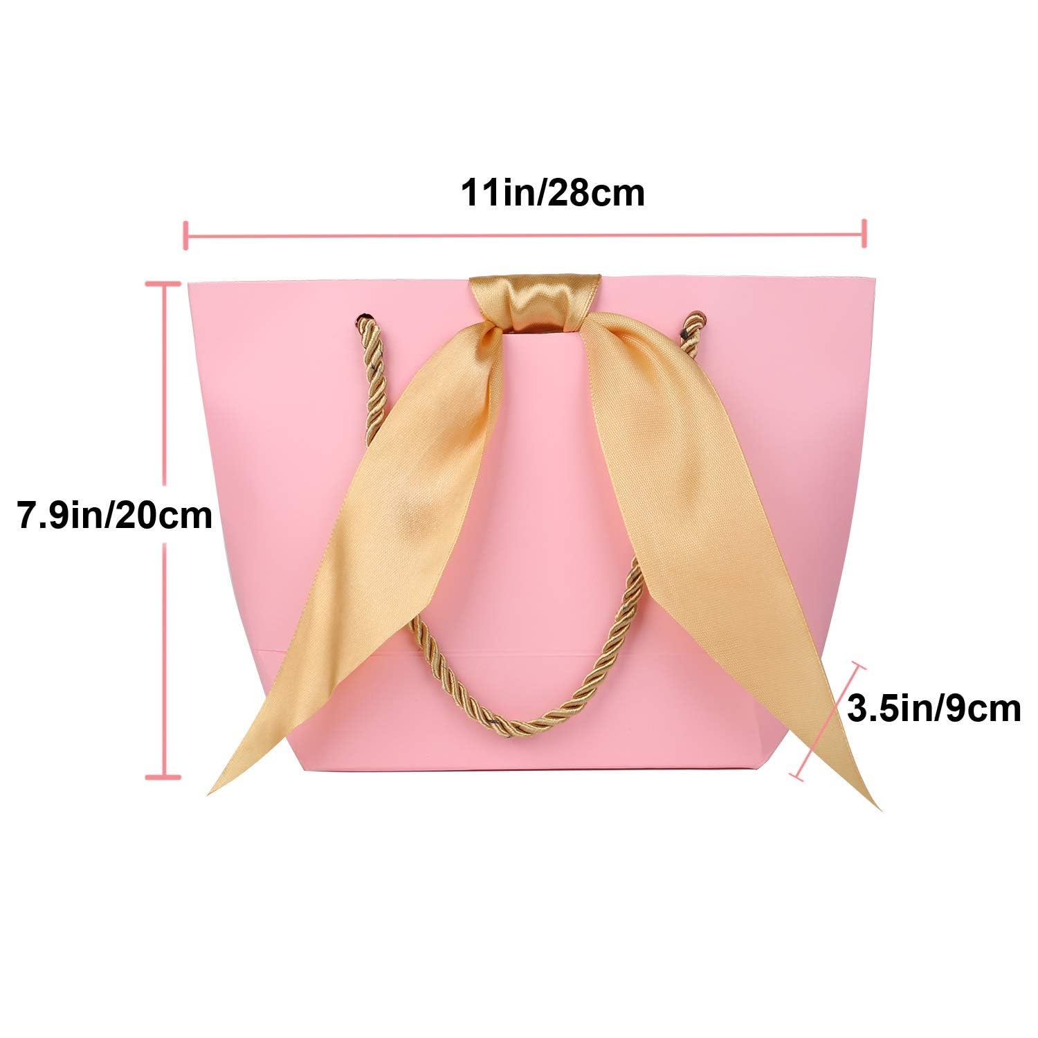 6-Pack Purple SATYAM KRAFT Gift Bags with Golden Bow Handles - Elegant Paper Goodie Bags for Christmas, Weddings, Birthdays & Parties | Perfect for Holiday Gifting, Wedding Favors & Seasonal Celebrations