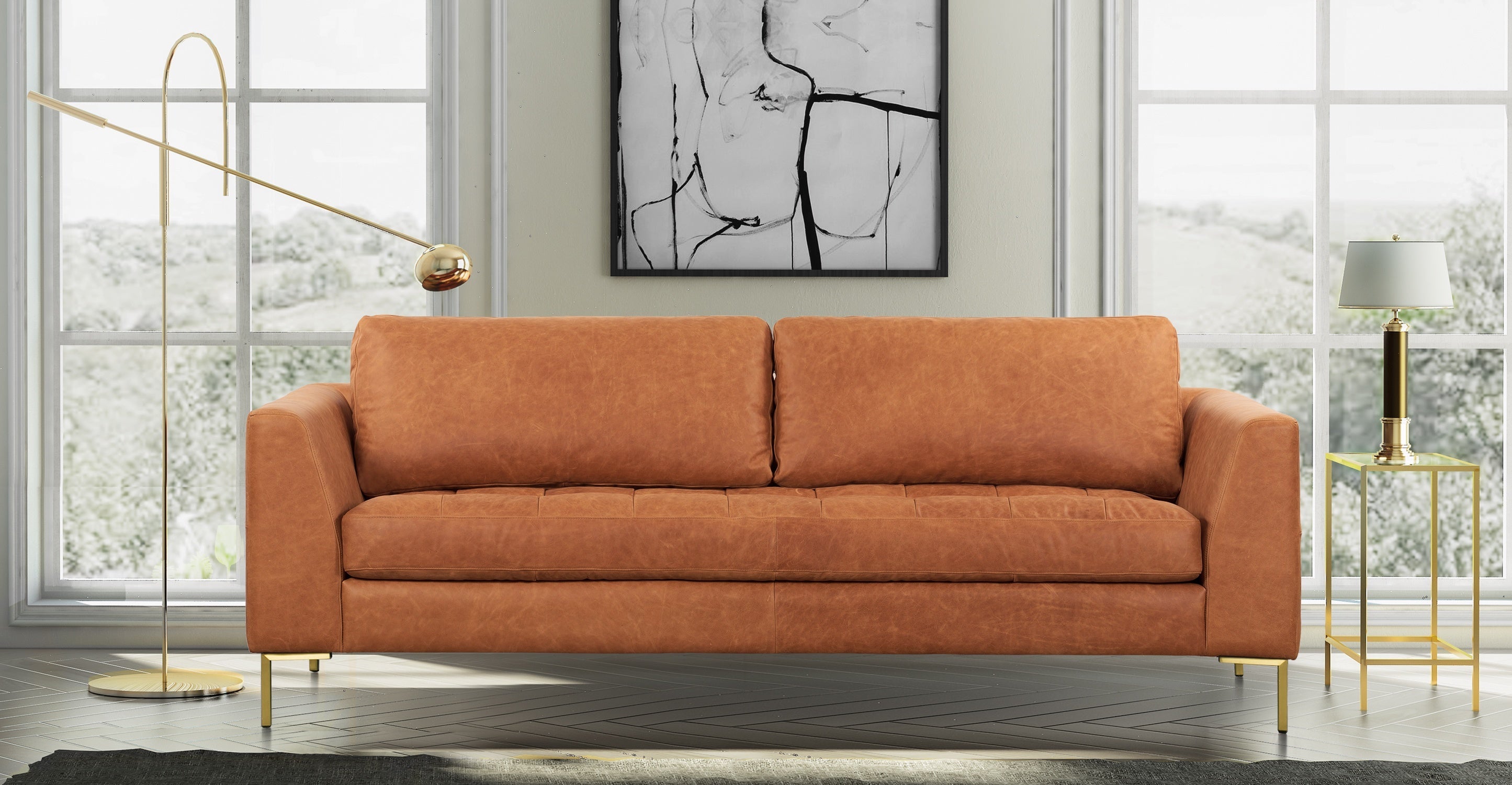 Calle 90 Sofa - Modern 3-Seater Couch with Soft Fabric & Sturdy Frame - Perfect for Living Room, Lounge & Small Spaces