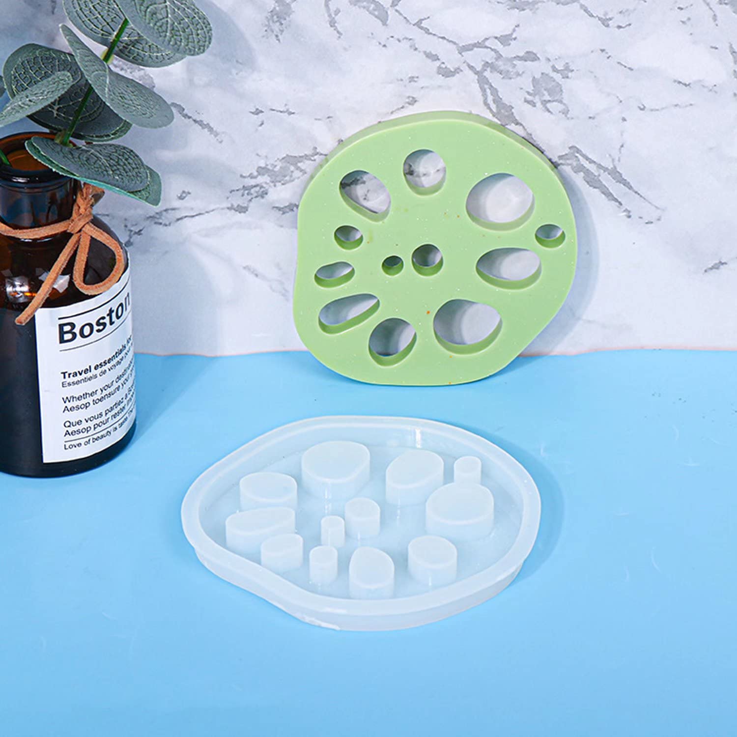 Lotus Root Coaster Silicone Mold Set - 4PCS DIY Resin Coaster Molds for Epoxy Crafts, Home Decor, and Unique Gifts