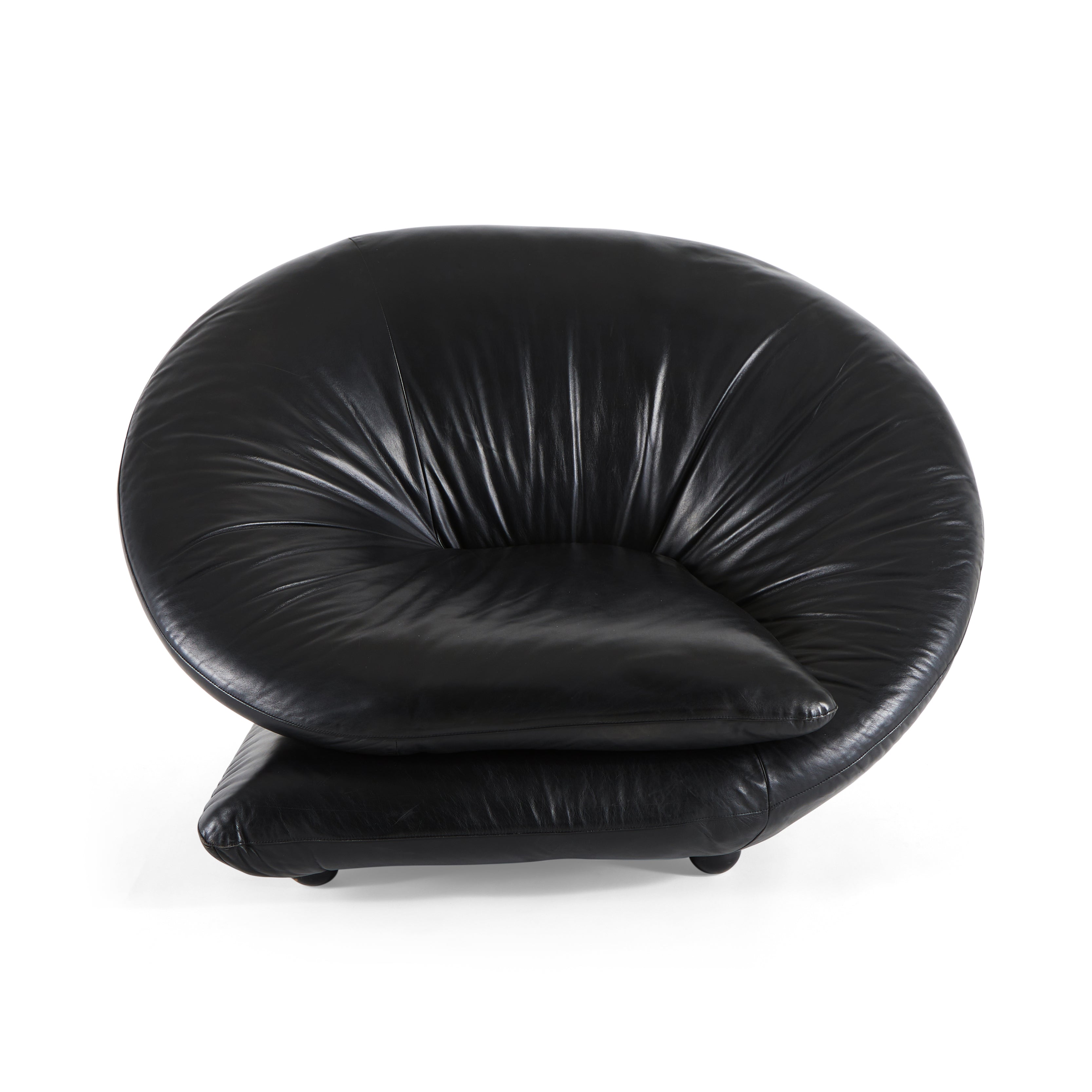 Modern Black Leather Swivel Chair - Stylish & Comfortable Office or Living Room Furniture for Home & Workspace