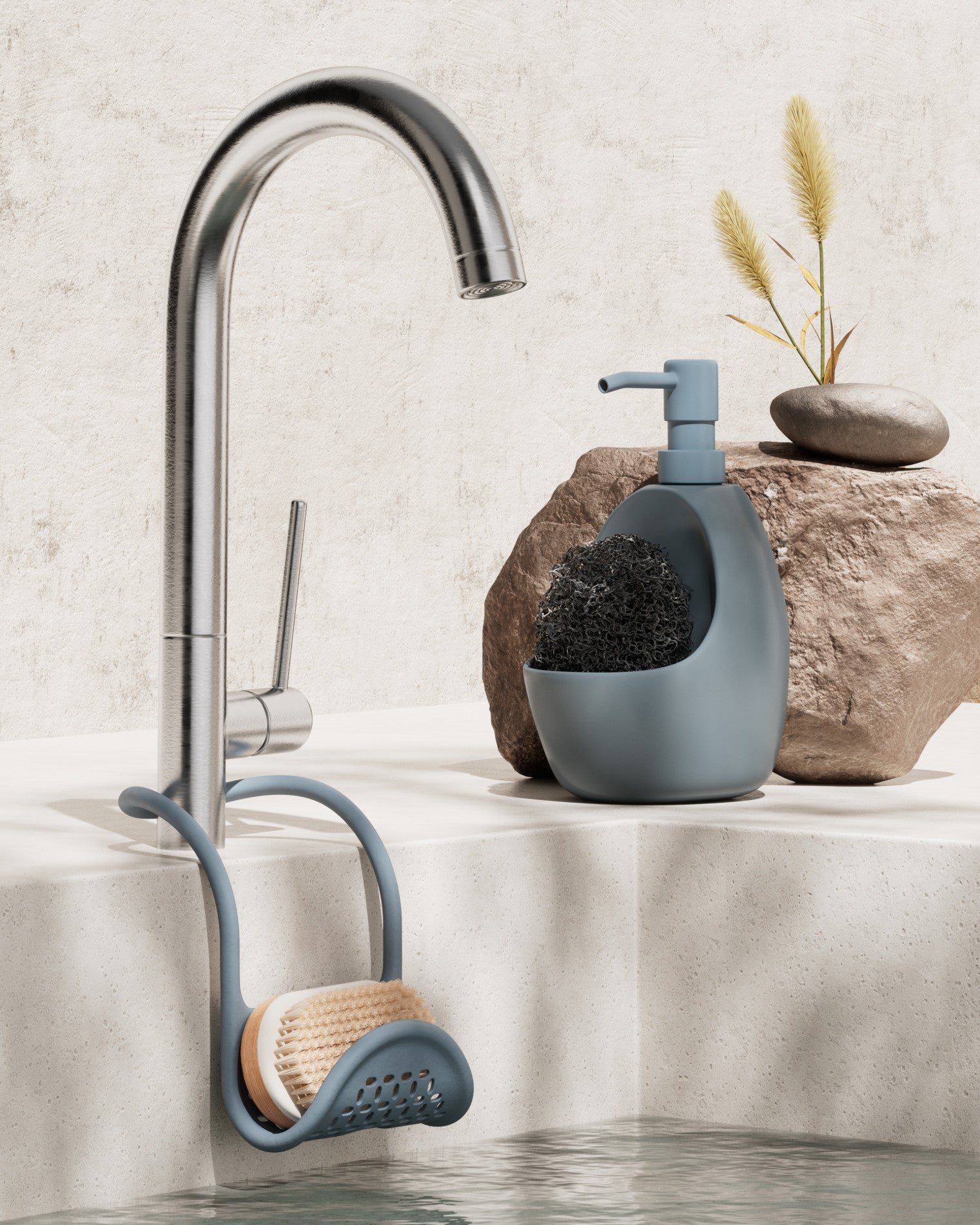 Joey Soap Pump & Scrubby - Premium Foaming Soap Dispenser with Exfoliating Scrubber for Kitchen, Bathroom, and Sink Cleaning - Perfect for Hand Washing, Dish Cleaning, and Household Hygiene