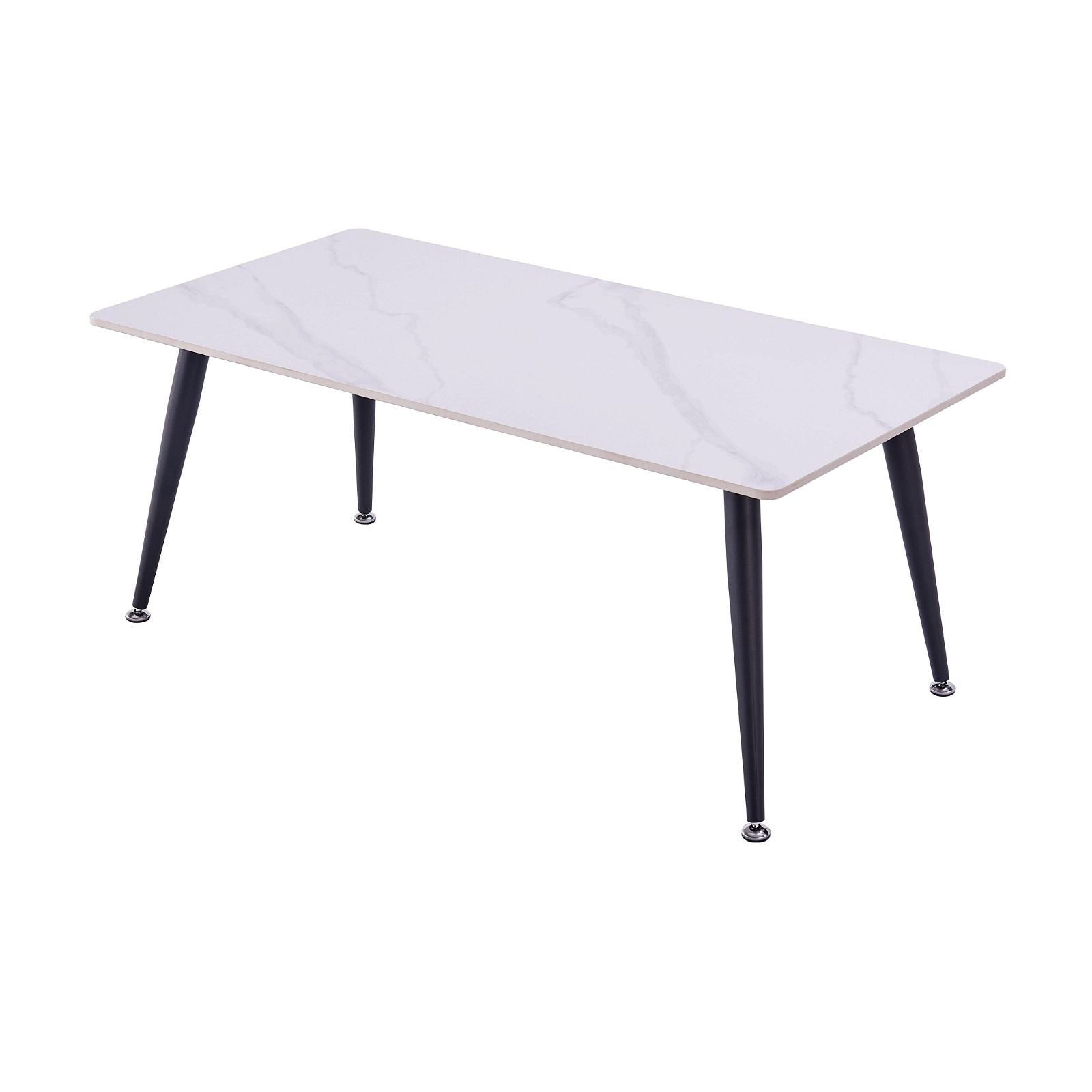 Criterionâ¢ White Sintered Stone Coffee Table with Sturdy Metal Legs - Modern Living Room Centerpiece for Home Decor