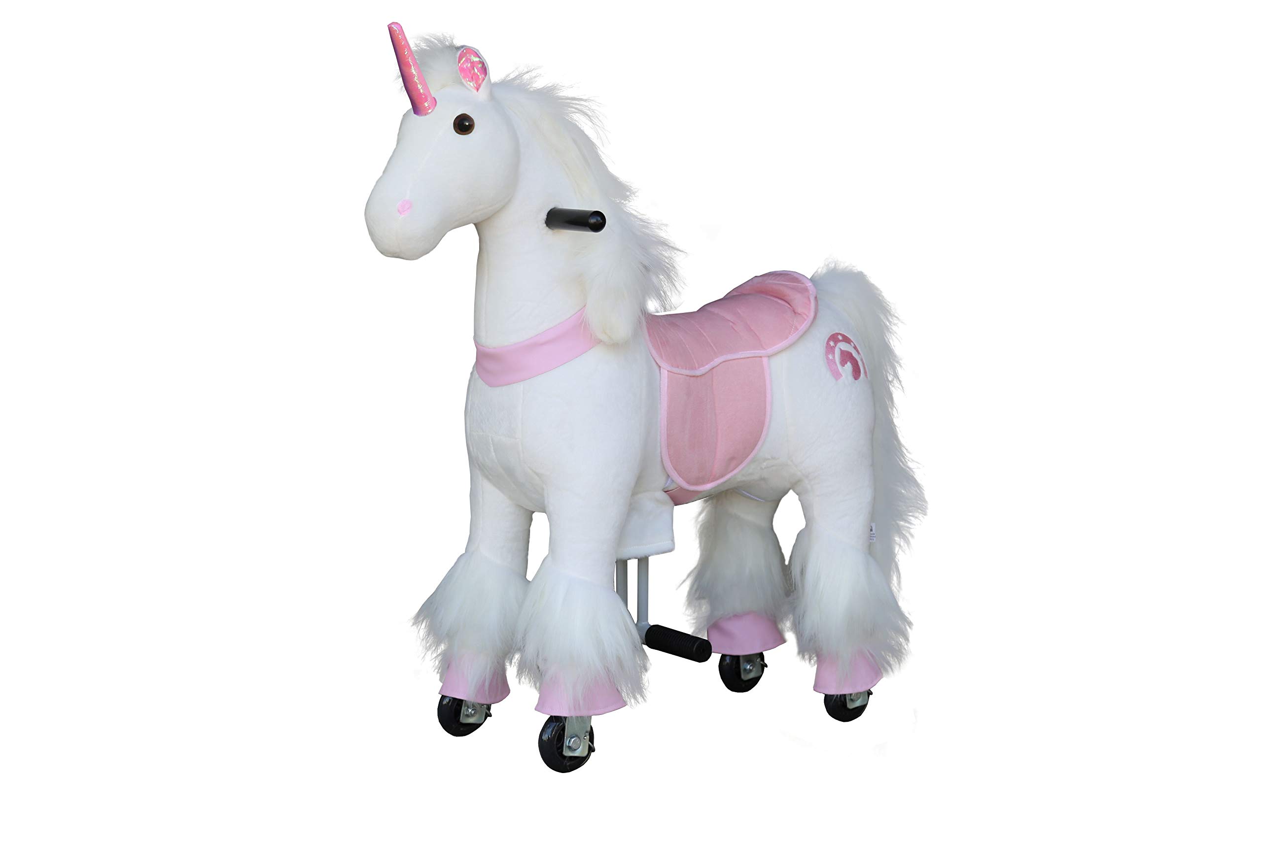 MEDALLION My Pony Ride-On Walking Horse Toy for Kids Ages 3-6 Years - Realistic Walking Motion, Supports Up to 65 lbs - Small Pink Unicorn Design - Perfect for Indoor Play, Birthday Gifts & Pretend Play Activities