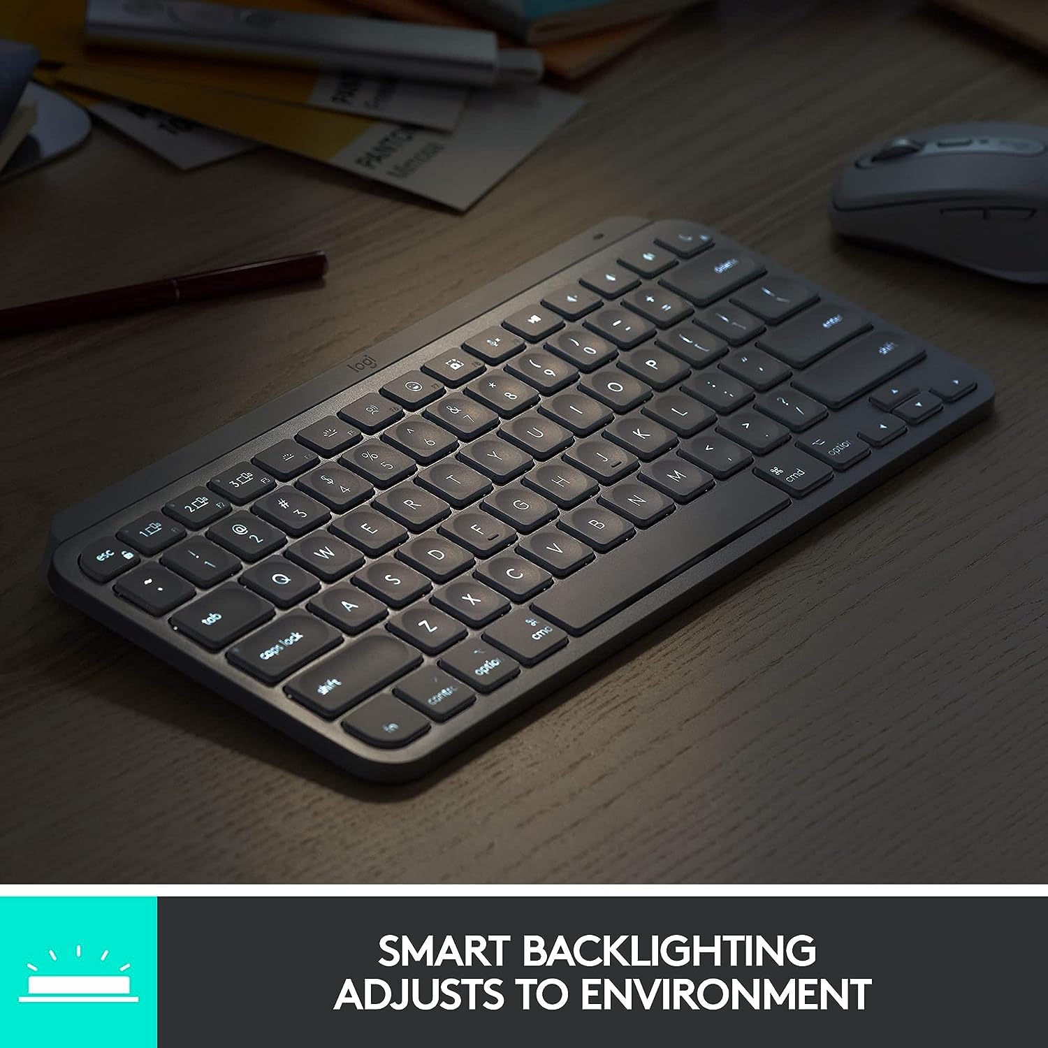 Logitech MX Keys Mini Wireless Bluetooth Keyboard - Compact Backlit Illuminated Design, USB-C Charging, Compatible with Mac, Windows, iOS, Android, Linux | Perfect for Home Office, Remote Work & Gaming (Renewed, Graphite)