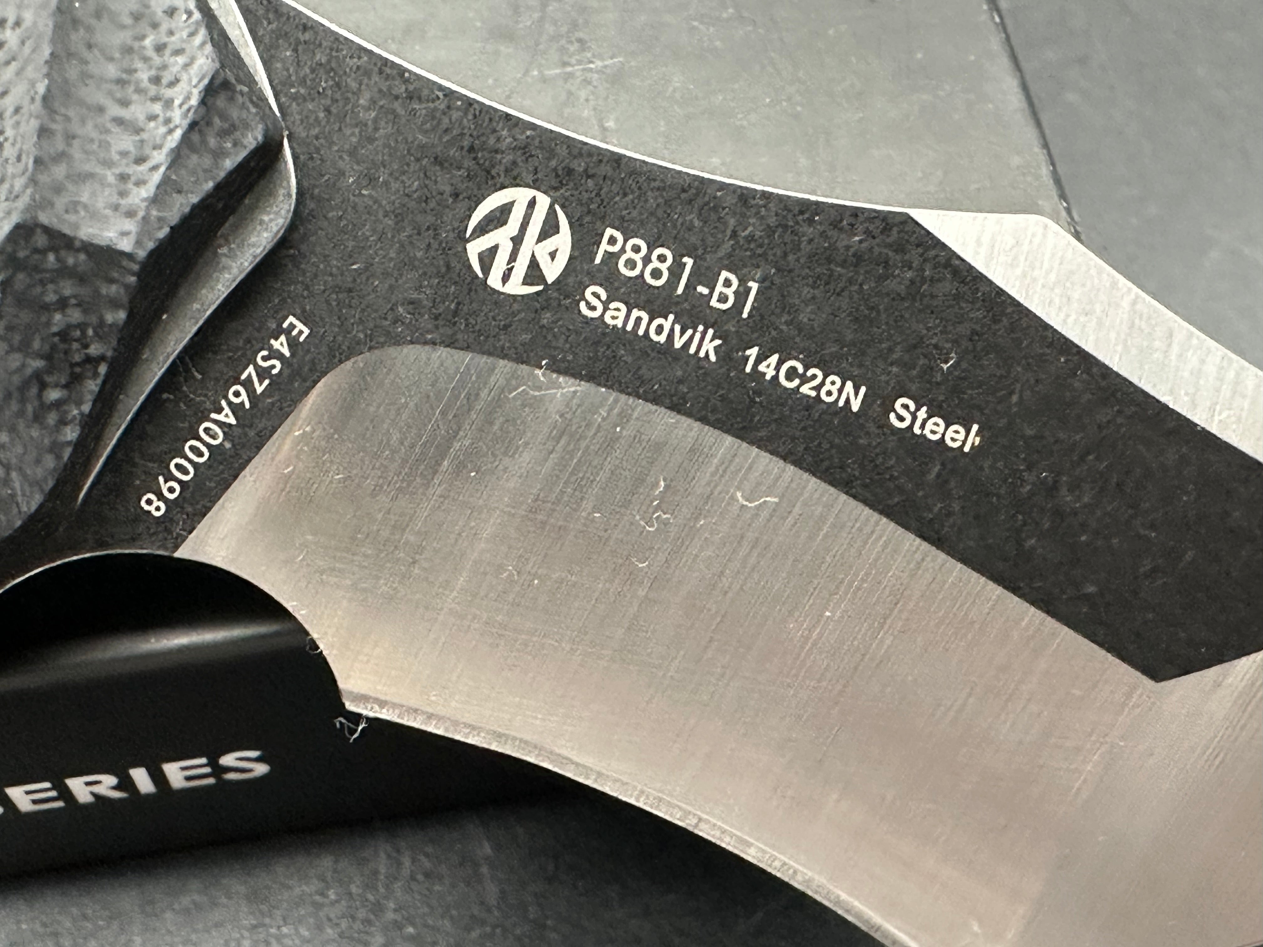 RUIKE P881 Folding Pocket Knife - Black Textured G10 Handle, Plain Edge Blade for Outdoor Camping, Hiking & EDC
