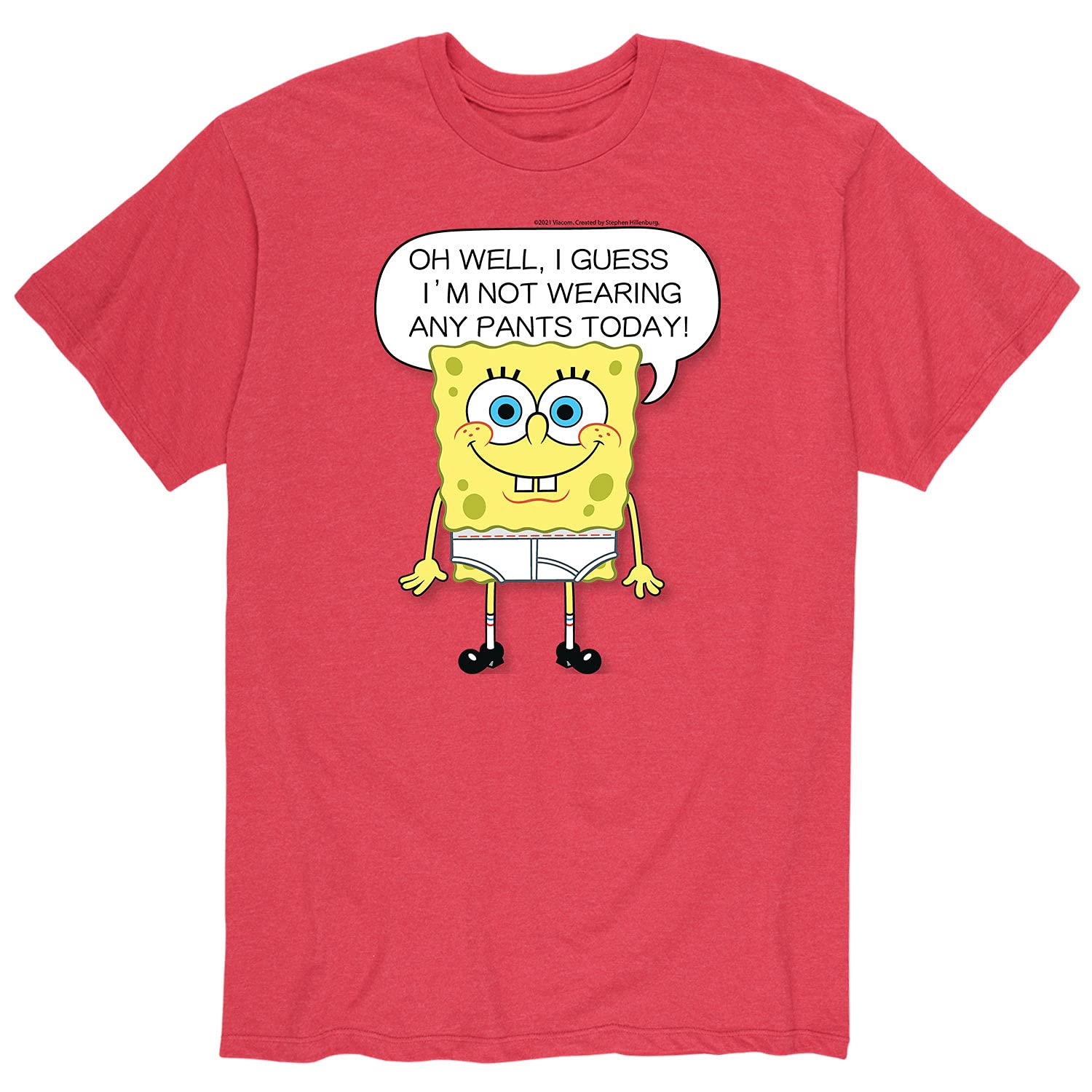 Spongebob Squarepants No Pants Men's Graphic T-Shirt - Funny Cartoon Tee for Casual Wear, Gifts & Fan Merch - Perfect for Parties, Cosplay & Everyday Outfits