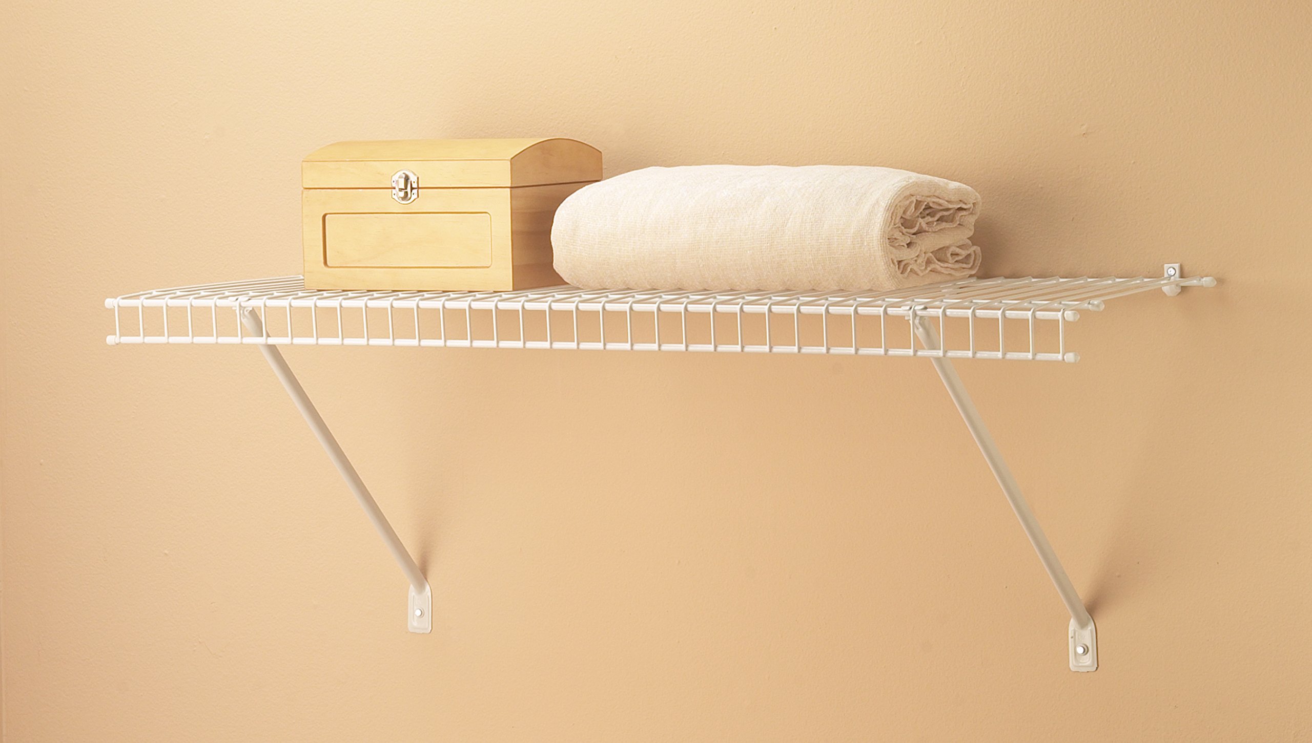 ClosetMaid 2 Ft. Wire Shelf Kit with Hardware - White Vinyl Finish for Pantry, Closet & Laundry Organization - Perfect for Home Storage & Space Saving Solutions