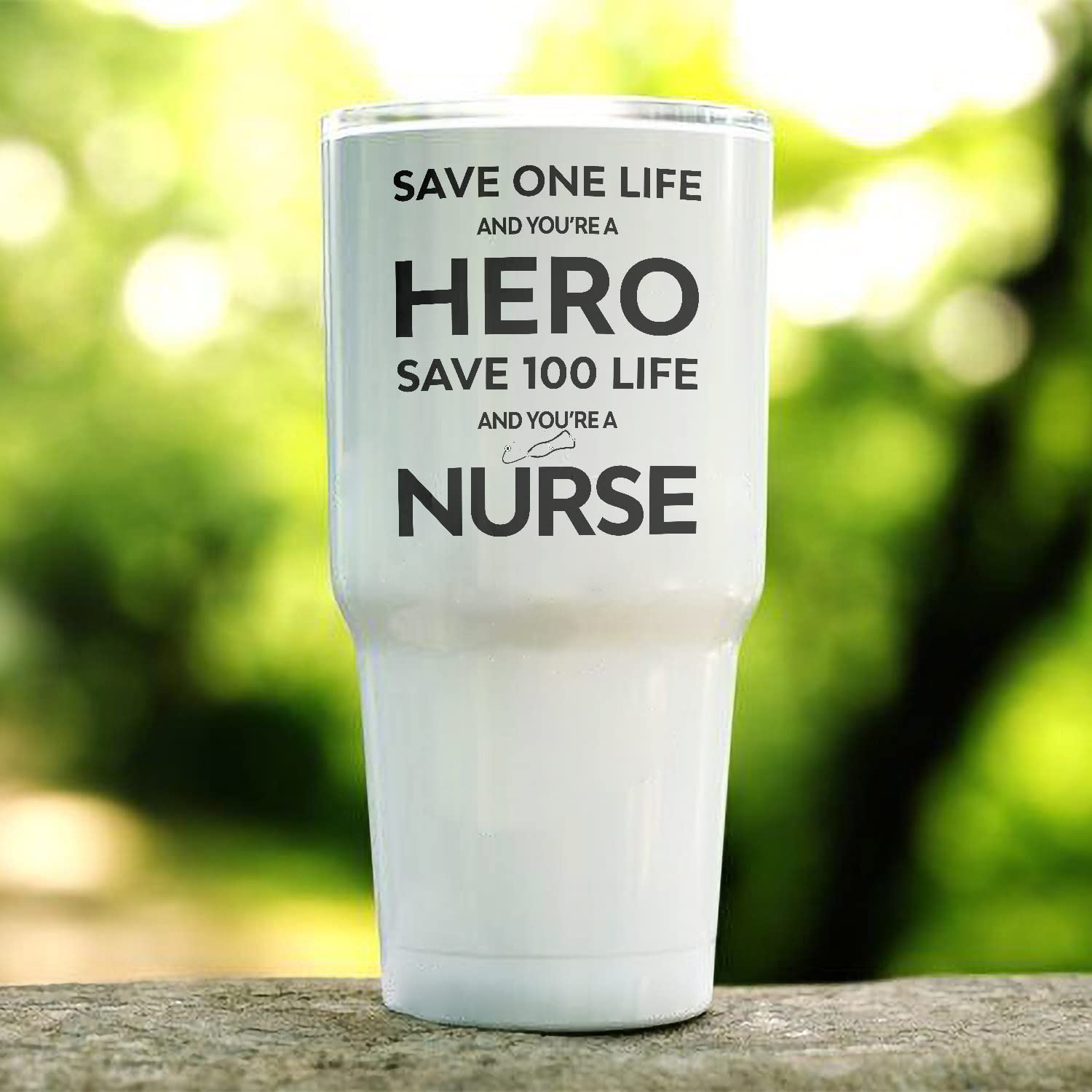 30oz Insulated Stainless Steel Travel Tumbler - Hero Nurse Themed Coffee Cup with Motivational Quote | Perfect for Nurses, Healthcare Workers & Medical Students | Great for Hospitals, Clinics & Daily Commute