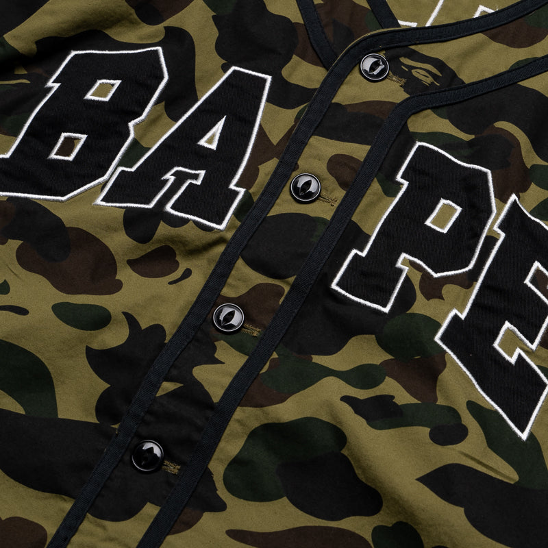 BAPE 1st Camo Baseball Jersey - Green | Men's Streetwear Fashion | Perfect for Casual Outfits & Urban Street Style
