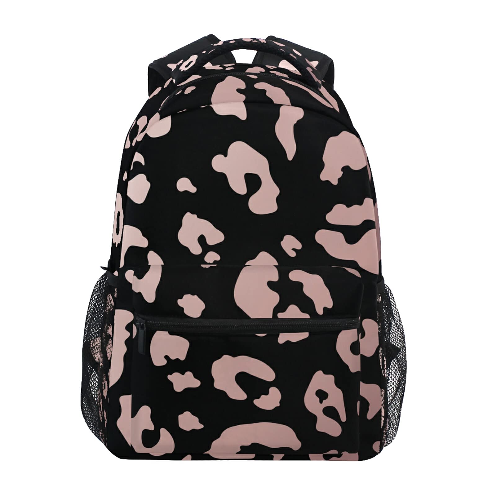 Stylish Rose Gold Leopard Print Backpack for School, Travel & Work - Trendy Cheetah Pattern Bookbag for Teens, Men & Women | Perfect for College, Commuting & Weekend Getaways