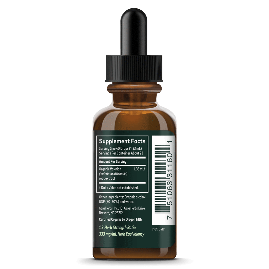 Gaia Herbs Organic Valerian Root 333mg - 1 Fl Oz Natural Sleep Aid Supplement for Stress Relief & Relaxation - Perfect for Nighttime Use & Insomnia Support