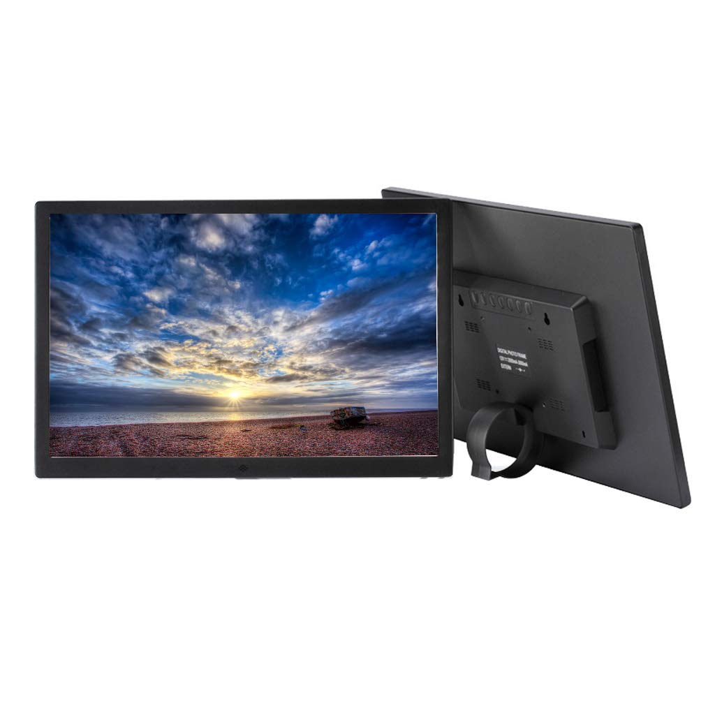 17-inch Digital Photo Frame with Body Sensor - 1080P HD Video Player, Supports SD/USB Storage, Clock & Calendar - Perfect for Home, Office & Gift (Black)