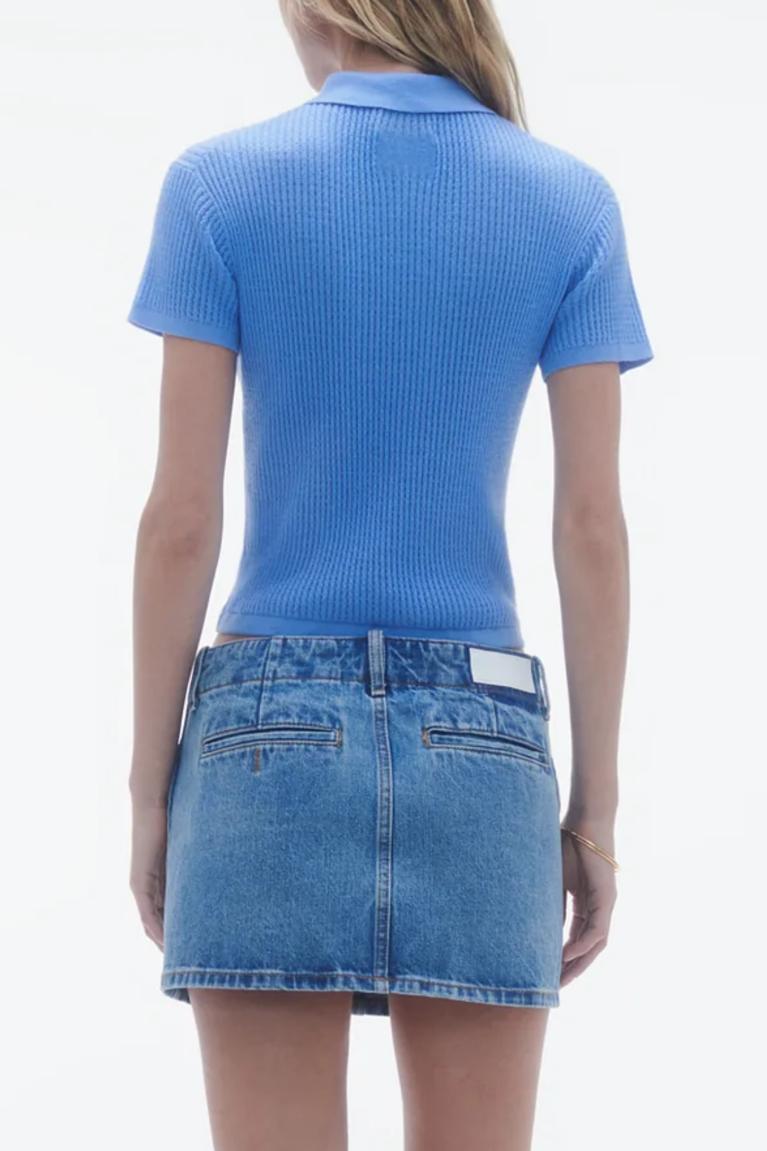 Luxury Cashmere Shrunken Polo Shirt for Men - French Blue | Soft & Comfortable Slim Fit Knit Top | Perfect for Business Casual, Office Wear & Smart Outfits