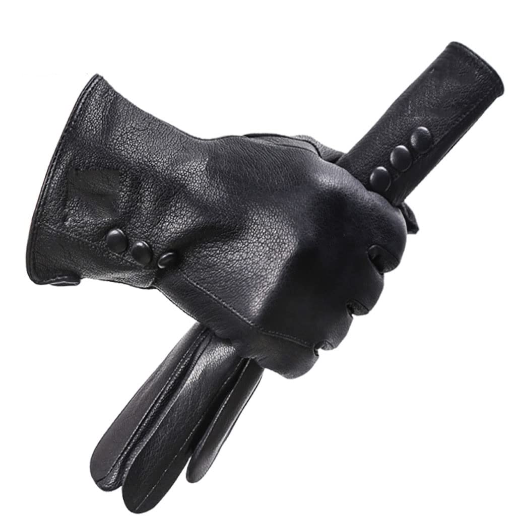 Women's Warm Winter Leather Gloves - Soft Sheepskin Driving Gloves for Cold Weather (Color: A, Size 7) | Perfect for Outdoor Activities, Commuting & Winter Fashion