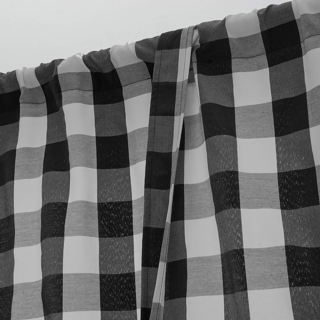 Black & White Buffalo Check Thermal Curtains for Farmhouse - 46x63 Inch, Small Windows