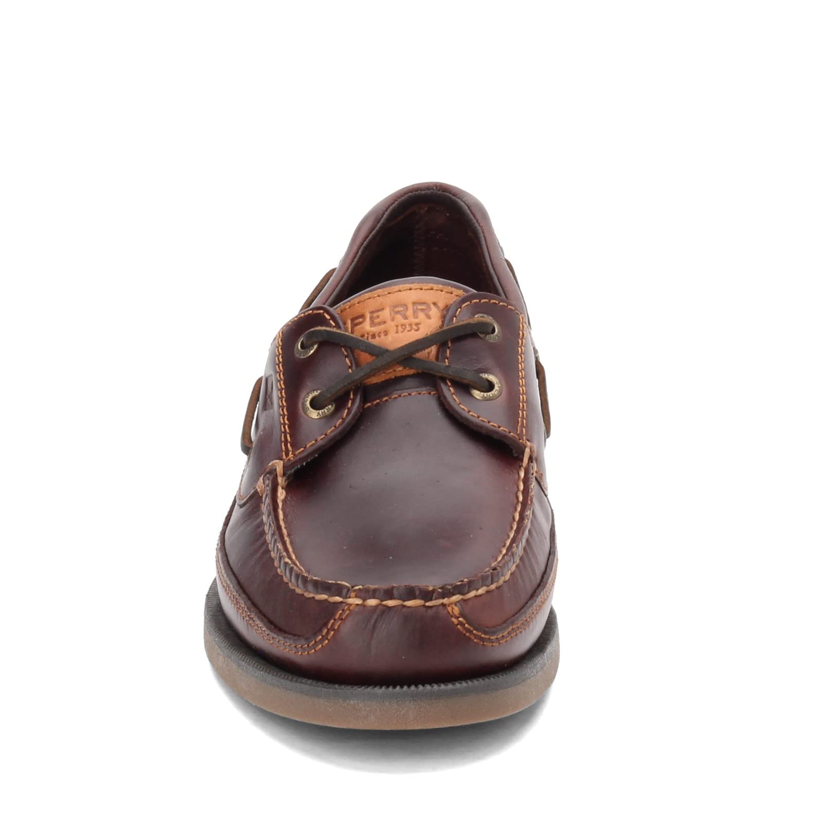 Mako 2-Eye Boat Shoe for Men - Classic Leather Deck Shoes for Sailing, Boating & Casual Wear - Non-Slip Boat Shoes for Comfort & Style